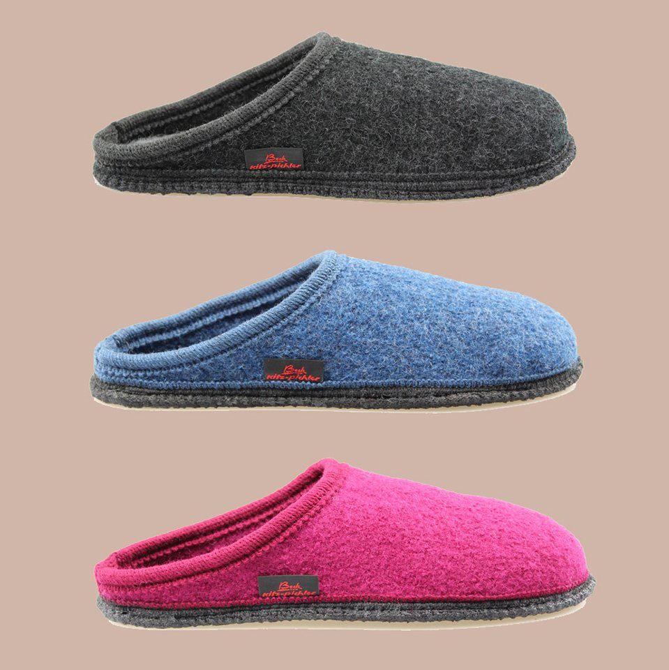 Beck Hüttenschuh Home Hüttenschuhe (aus Österreich, warme Füße für Damen und Herren) Patentierte, rutschfeste Filzsohle, waschbar 30°