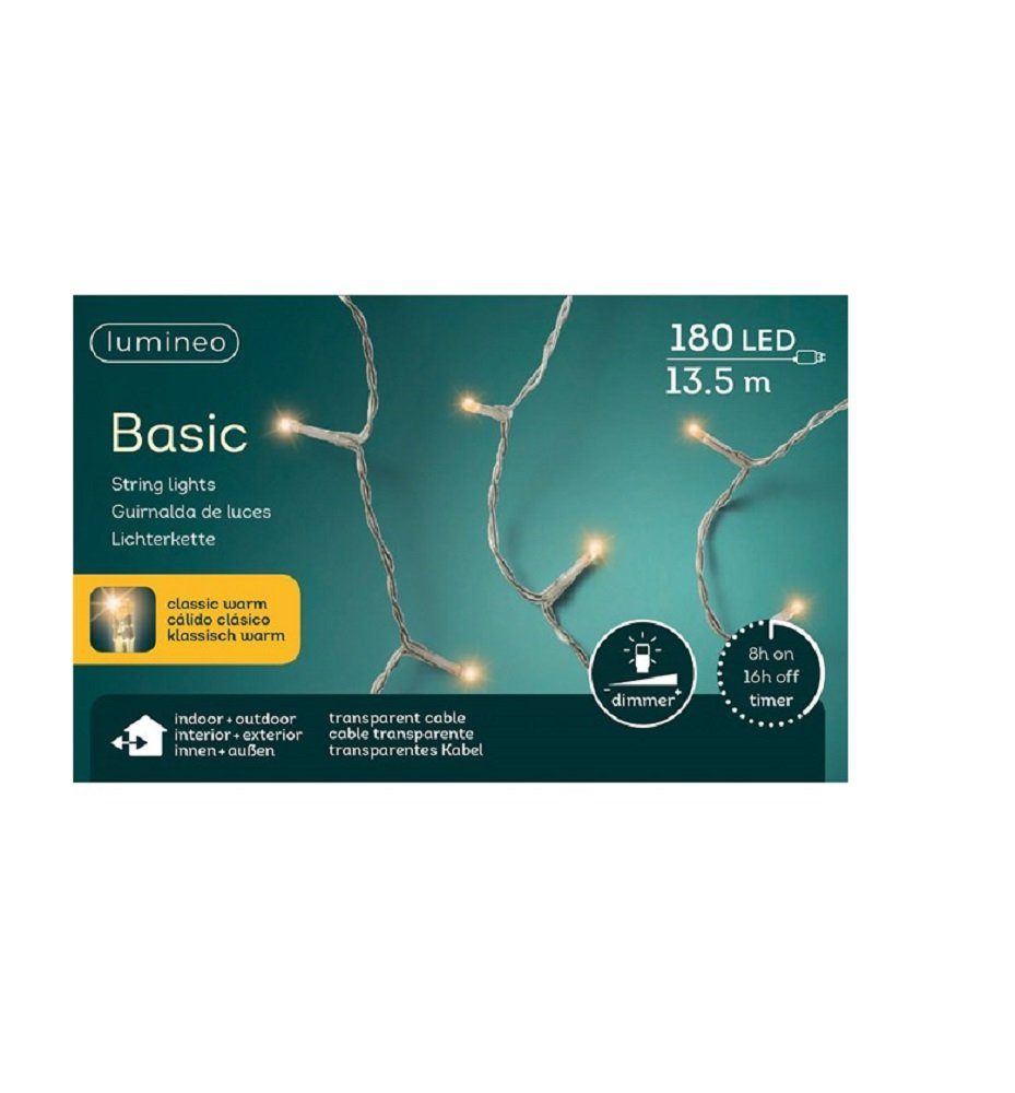 Lumineo LEDLichterkette Basic 180 LED's 13,5m Klassisch Warm