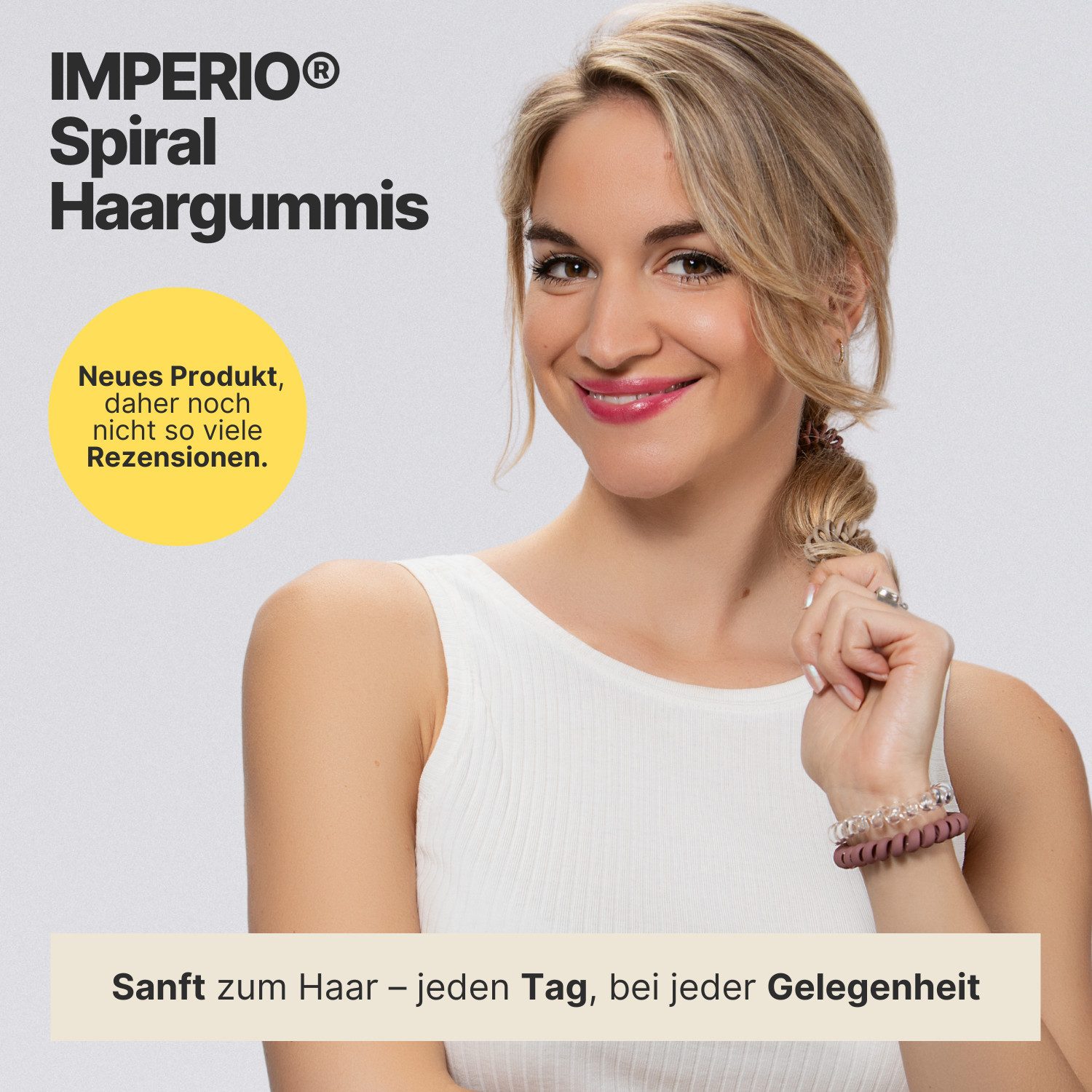 IMPERIO Spiral-Haargummi Schonend zum Haar, weniger Spliss, fester Halt!