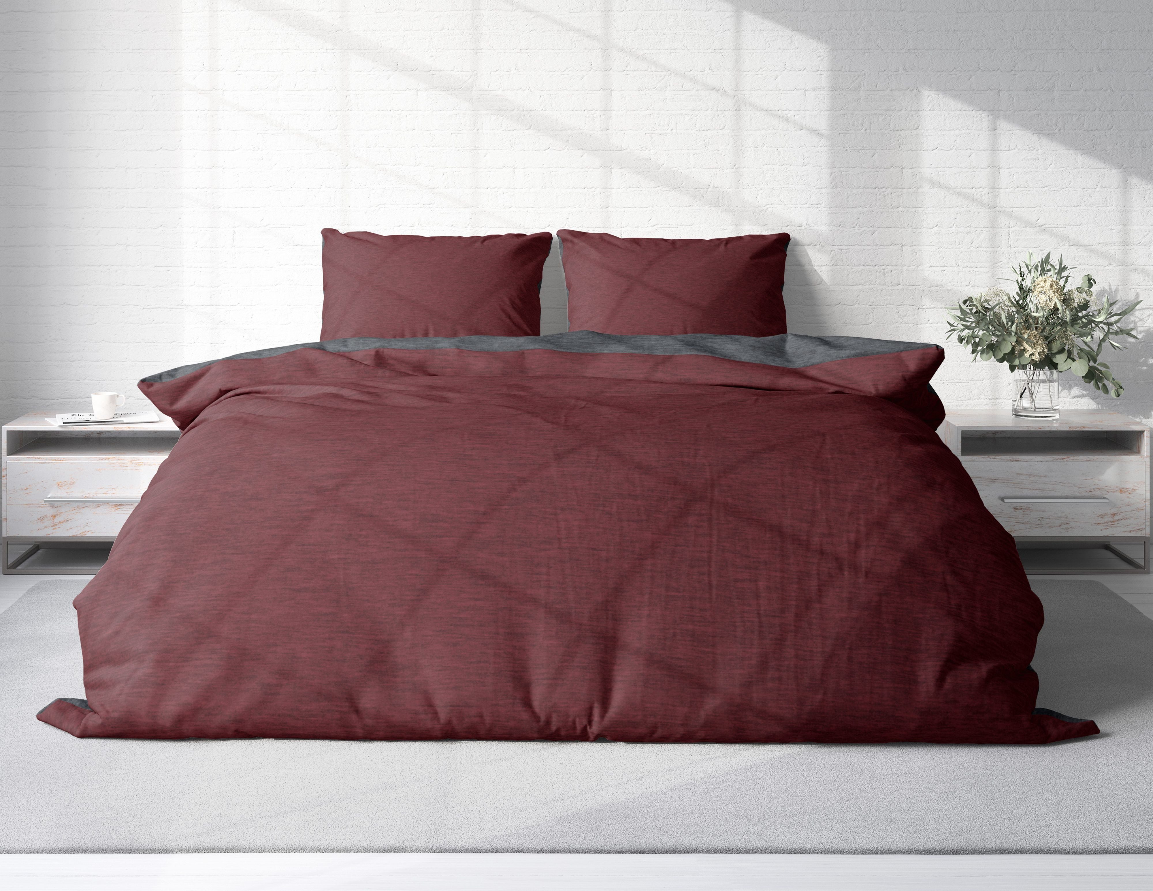 One Home Bettwäsche Wende Melange, Flanell, 3 teilig, meliert, Baumwolle ku günstig online kaufen