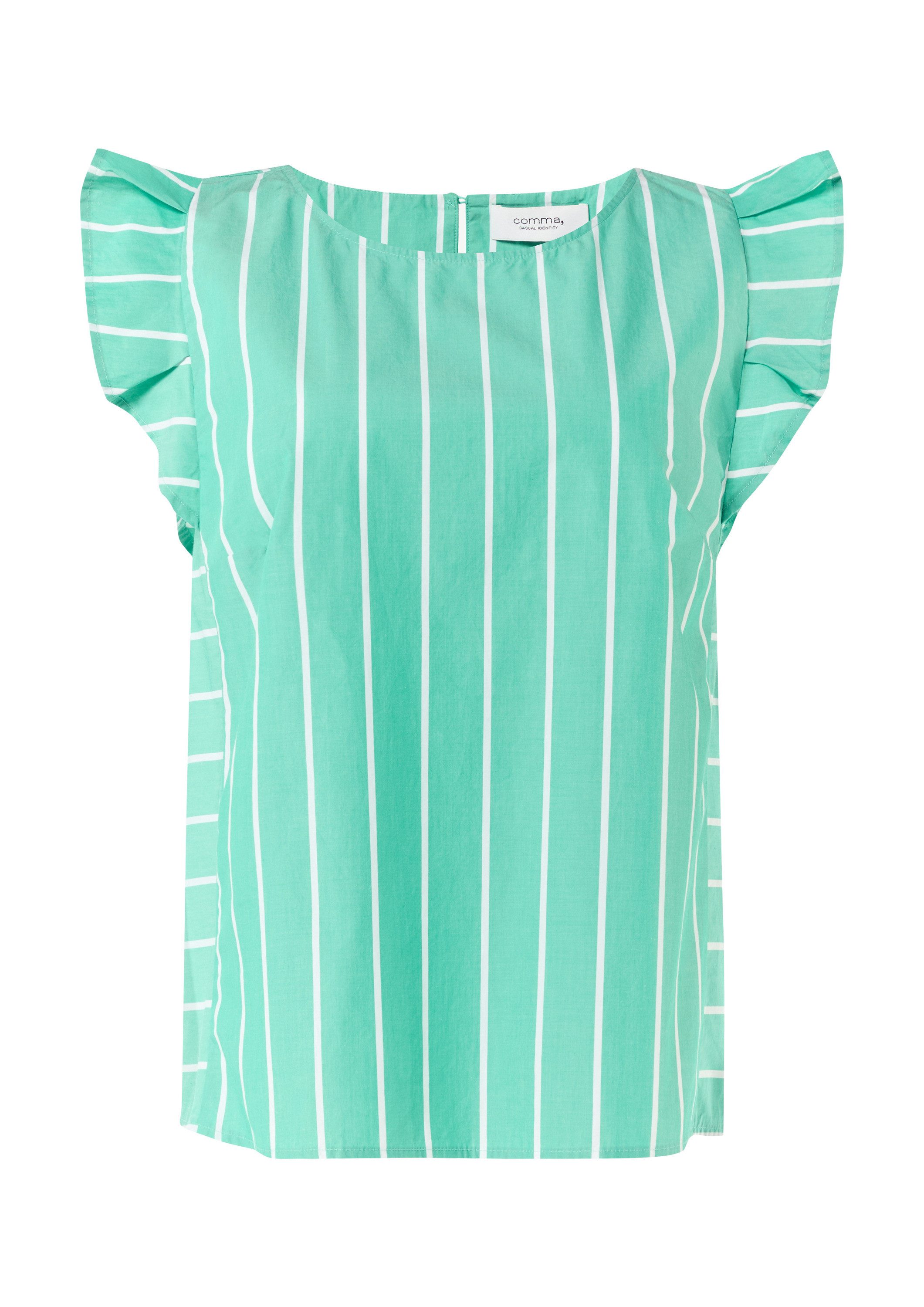 comma Blusentop Bluse Gestreifte Baumwollbluse mit günstig online kaufen
