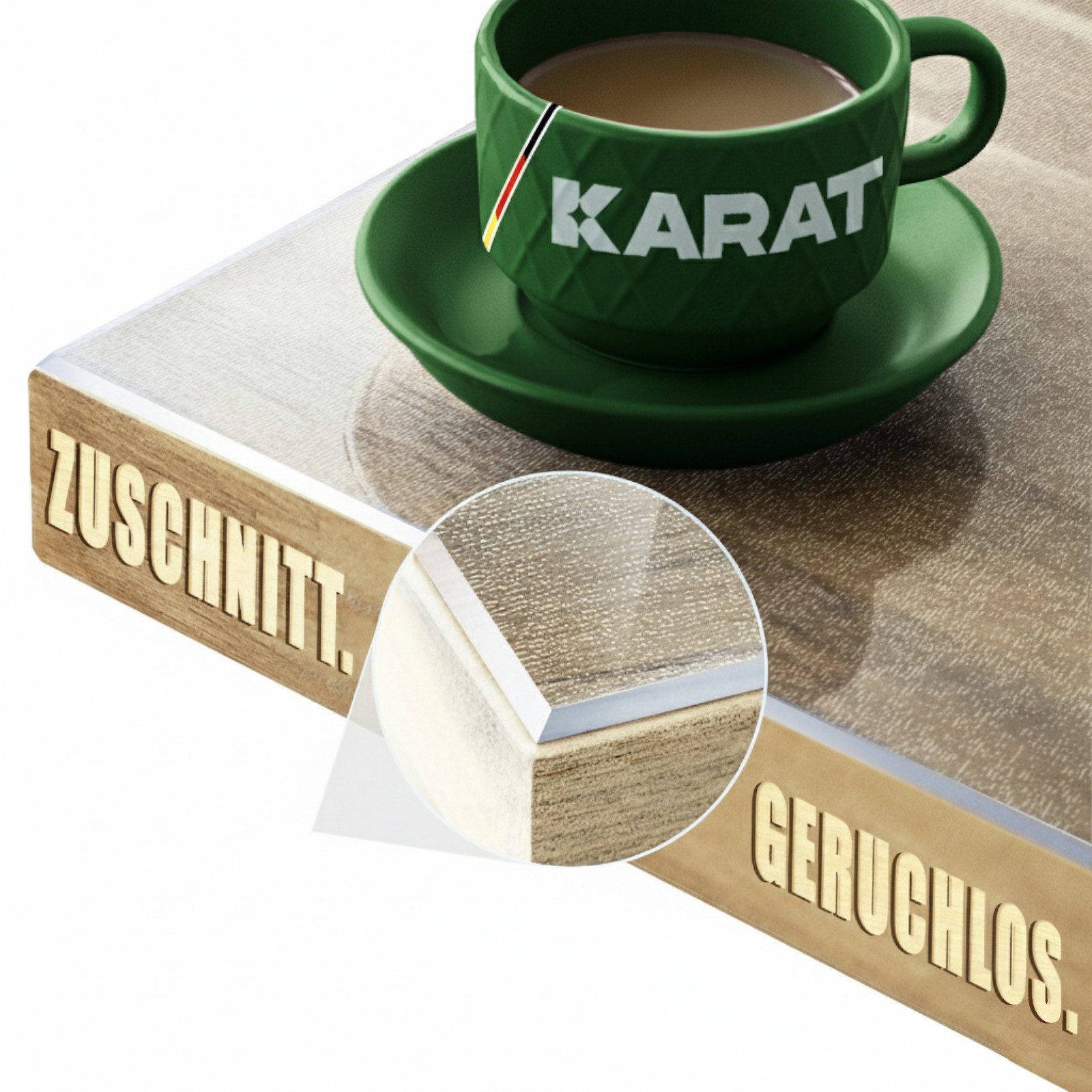 Karat Tischdecke Mattiert transparent Crystal – PVC Tischschutzfolie für Innen & Außen, zuschneidbare & robust Tischauflage, geruchlose Tischdecke