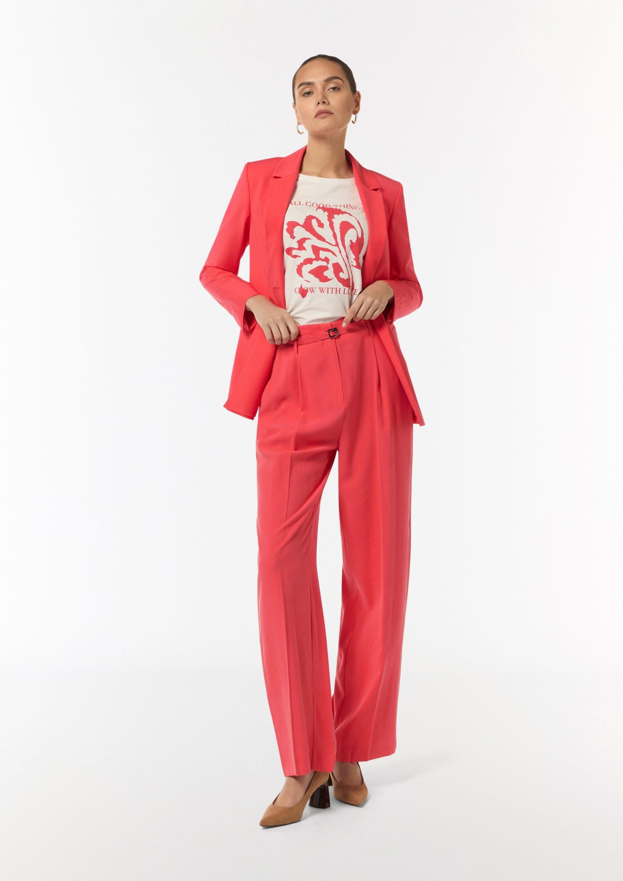 comma Chinos Hose Loose: Weite Hose aus Piqué