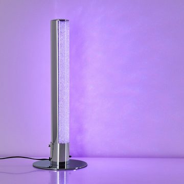 hofstein Tischleuchte »Resina« LED Tischlampe dimmbare aus Metall in chrom, 3000 Kelvin, 5 Watt, 400 Lumen, gemütliche mit RGB Farbwechsler und Fernbedienung