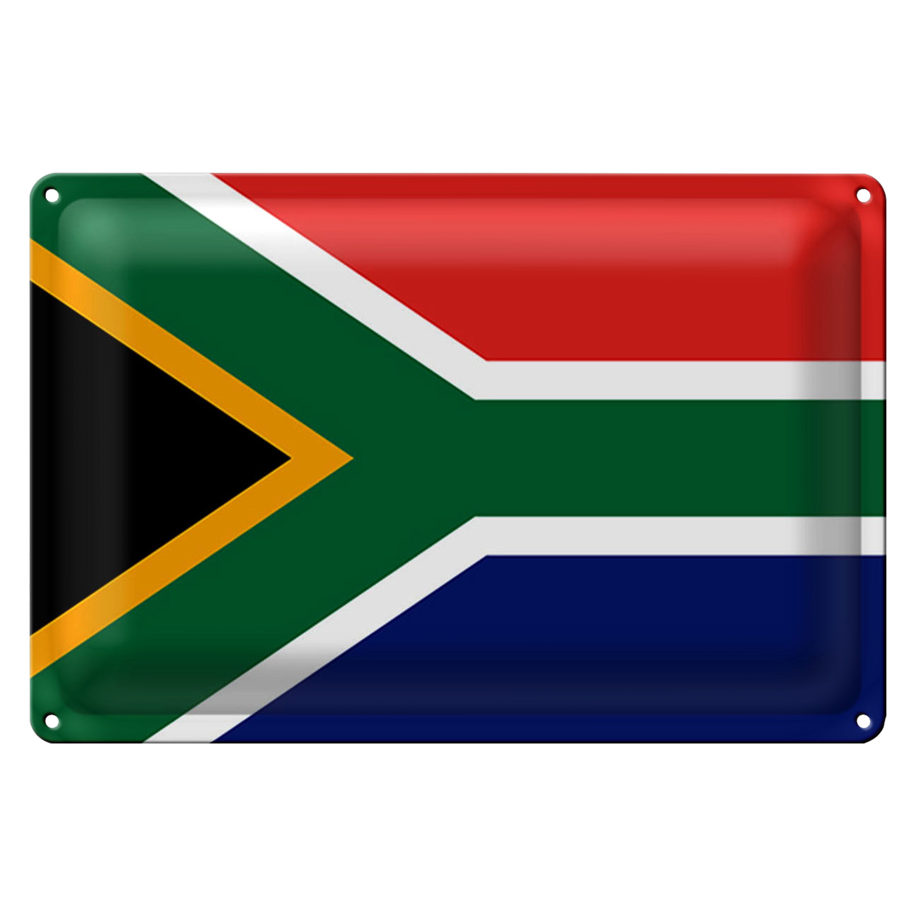 Roomando Metallschild Flagge Südafrika 40x30cm Flag of South Africa