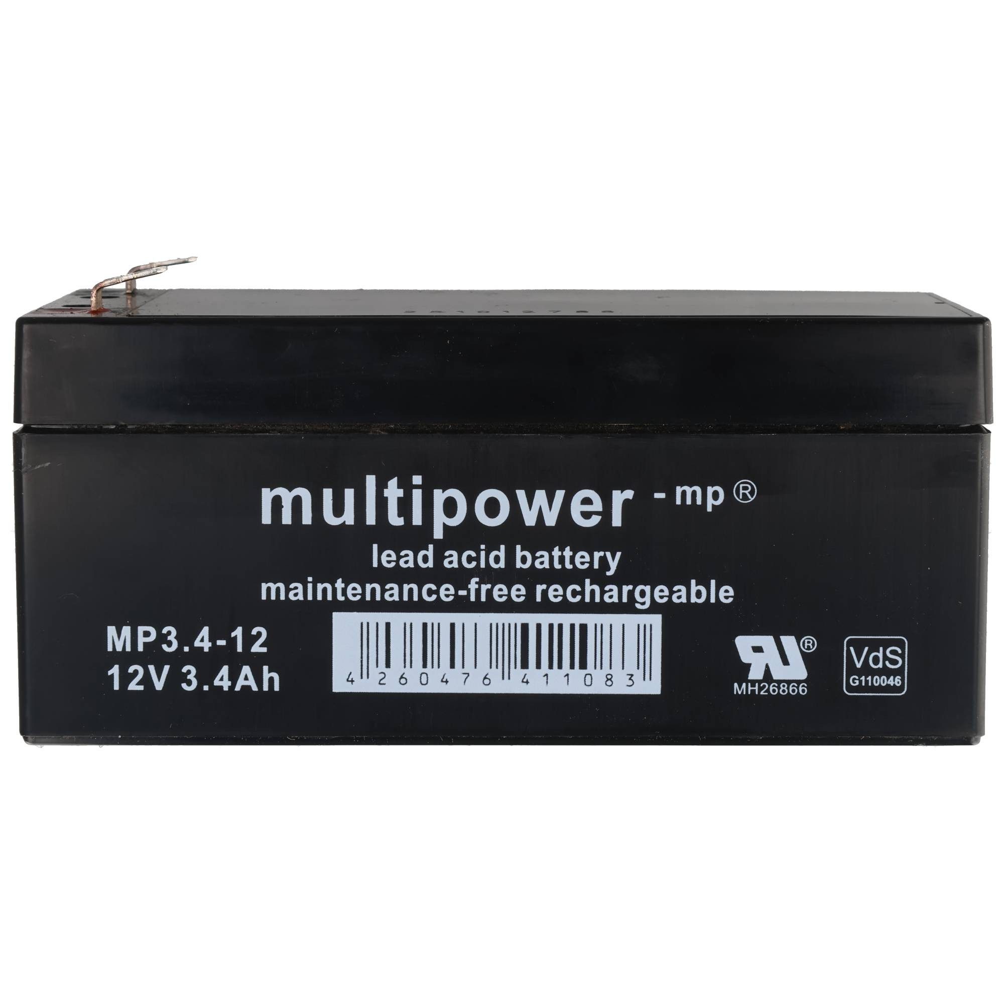 Multipower Multipower MP3.4-12 12 Volt 3400 mAh Akku CT3,2-12 CT3.2-12 Akku 3400 mAh (12,0 V)