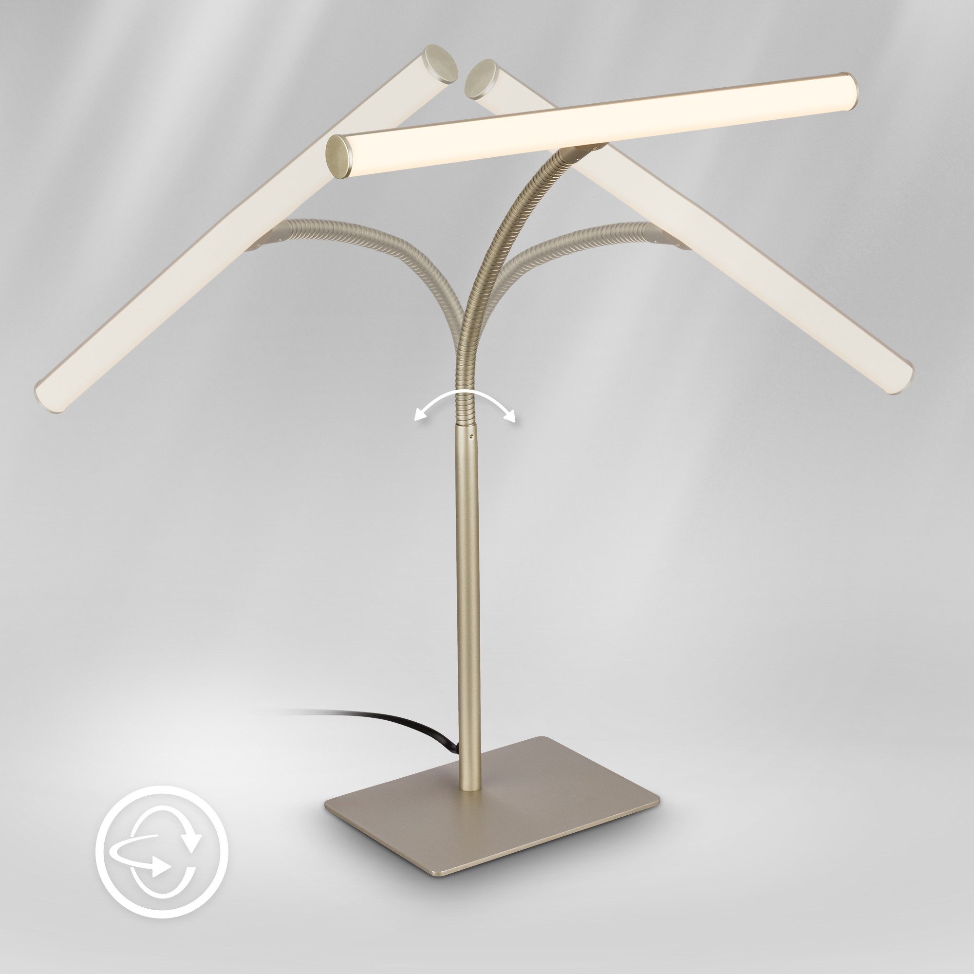 Briloner Leuchten LED Schreibtischlampe Tischleuchte Schwenkbar Kabelschalter Büroleuchte, LED fest integriert, 3000K, 32x47,5 cm, Büro, Kinderzimmer, Esszimmer – Bild 4 von 5