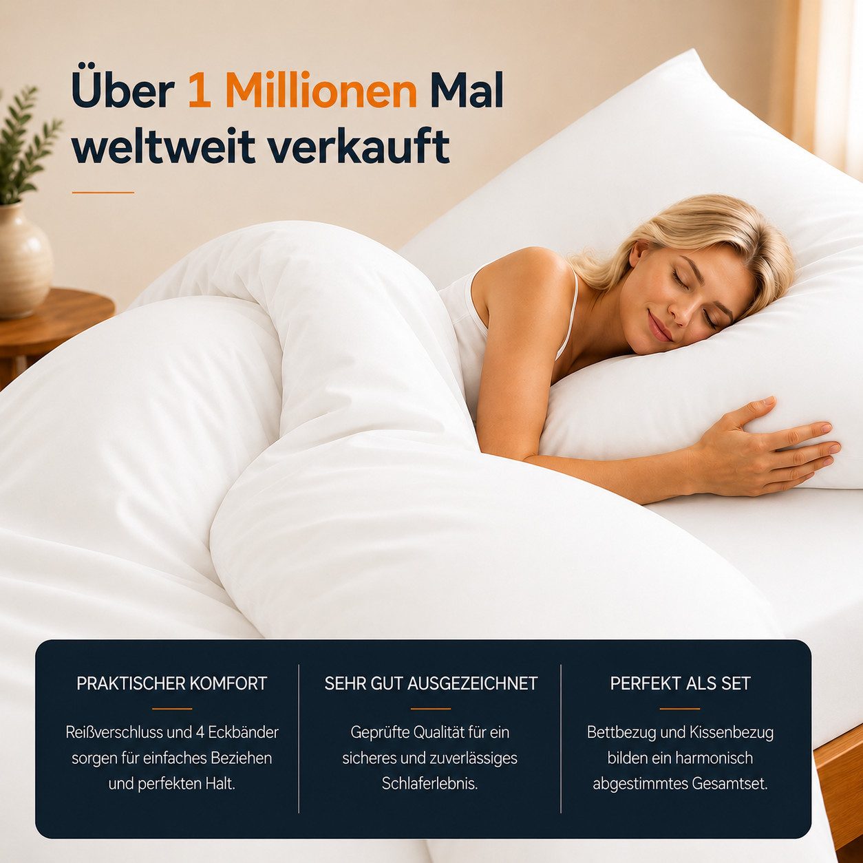 Komfortec Bettwäsche Premium, 135 x 200 bis 220 x 240 cm, 6 verschiedene Größen zur Auswahl, gebürstet 100% Mikrofaser, 2 teilig, Superweiches Bettwäsche-Set, Knitterfrei, Atmungsaktiv