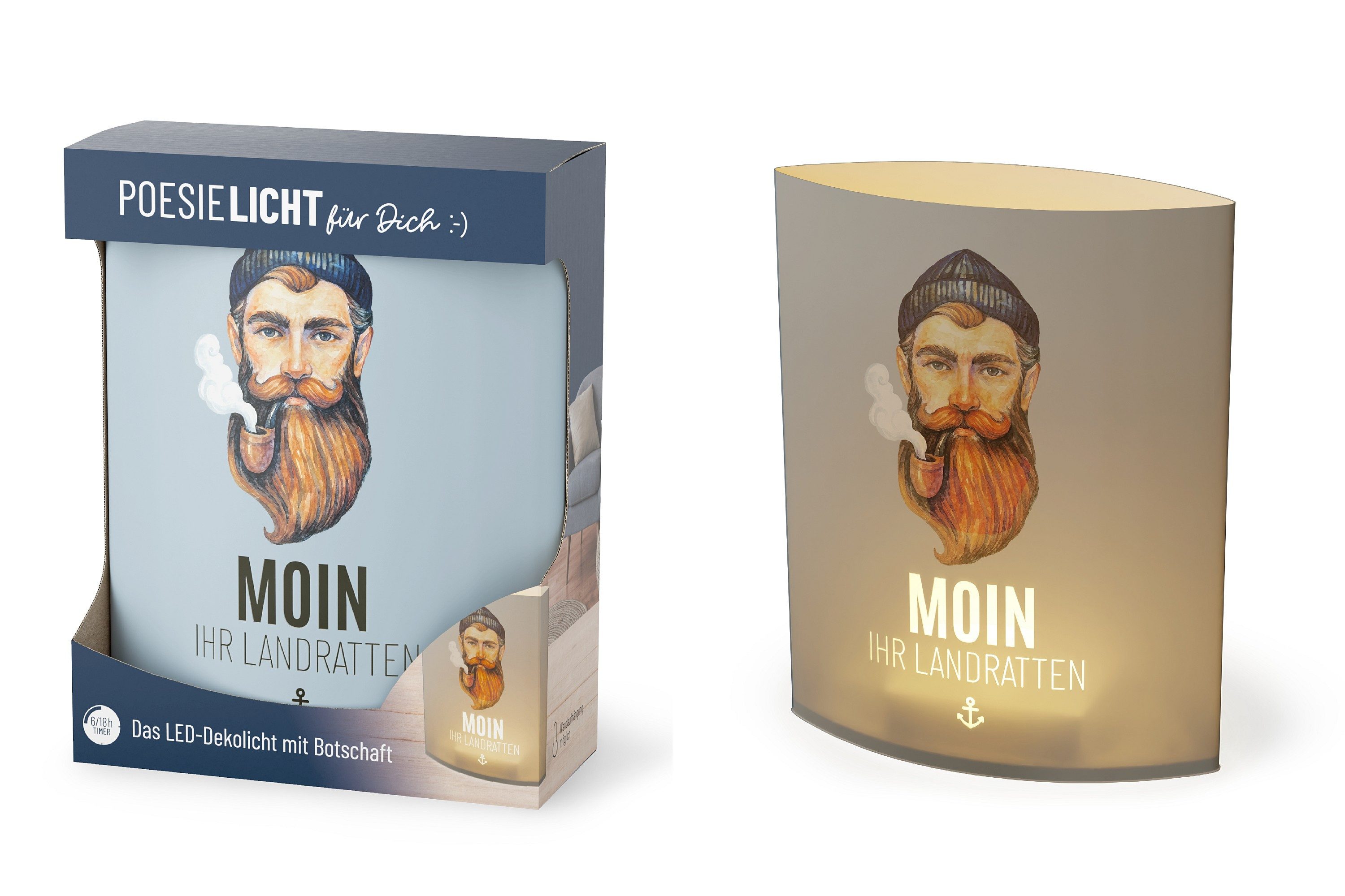 La Vida LED Nachtlicht Deko Lampe Leuchte Batterie Poesielicht la vida Geschenk Seemann, LED fest integriert