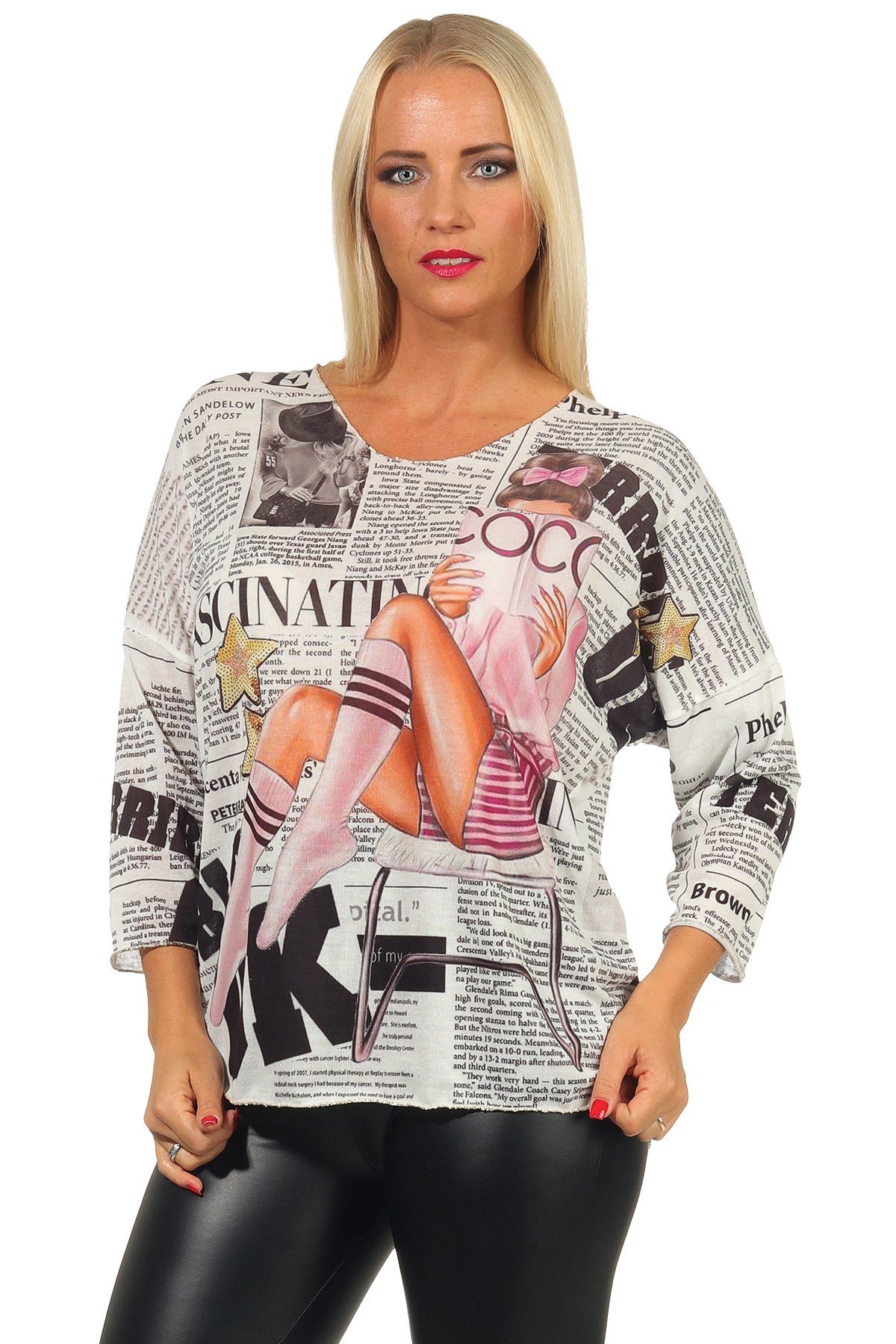 Mississhop Stillpullover Pop Pullover Italy Feintstrick Art Bloger Damen