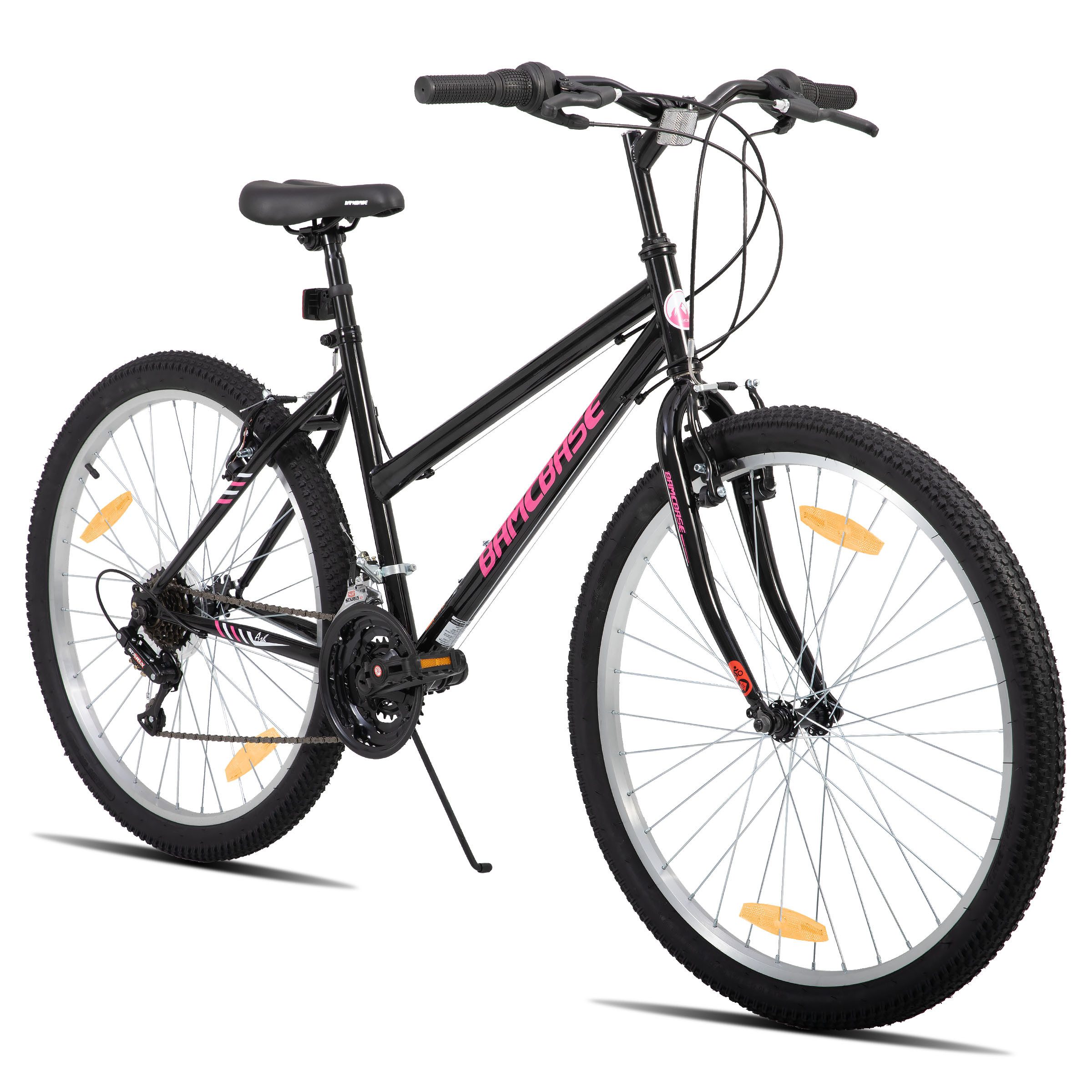 HILAND Mountainbike 24 26 Zoll Damen bike, Fahrrad für Mädchen & Frauen, 18-Gang-MTB, Doppel-V-Bremsen, Rahmen aus Kohlenstoffstahl