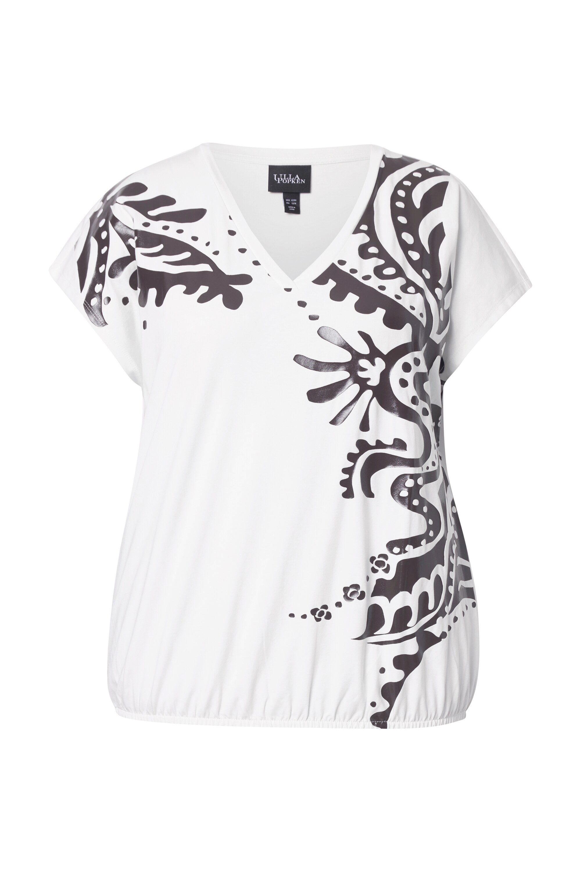 Ulla Popken T-Shirt T-Shirt Paisleymotiv Oversized günstig online kaufen