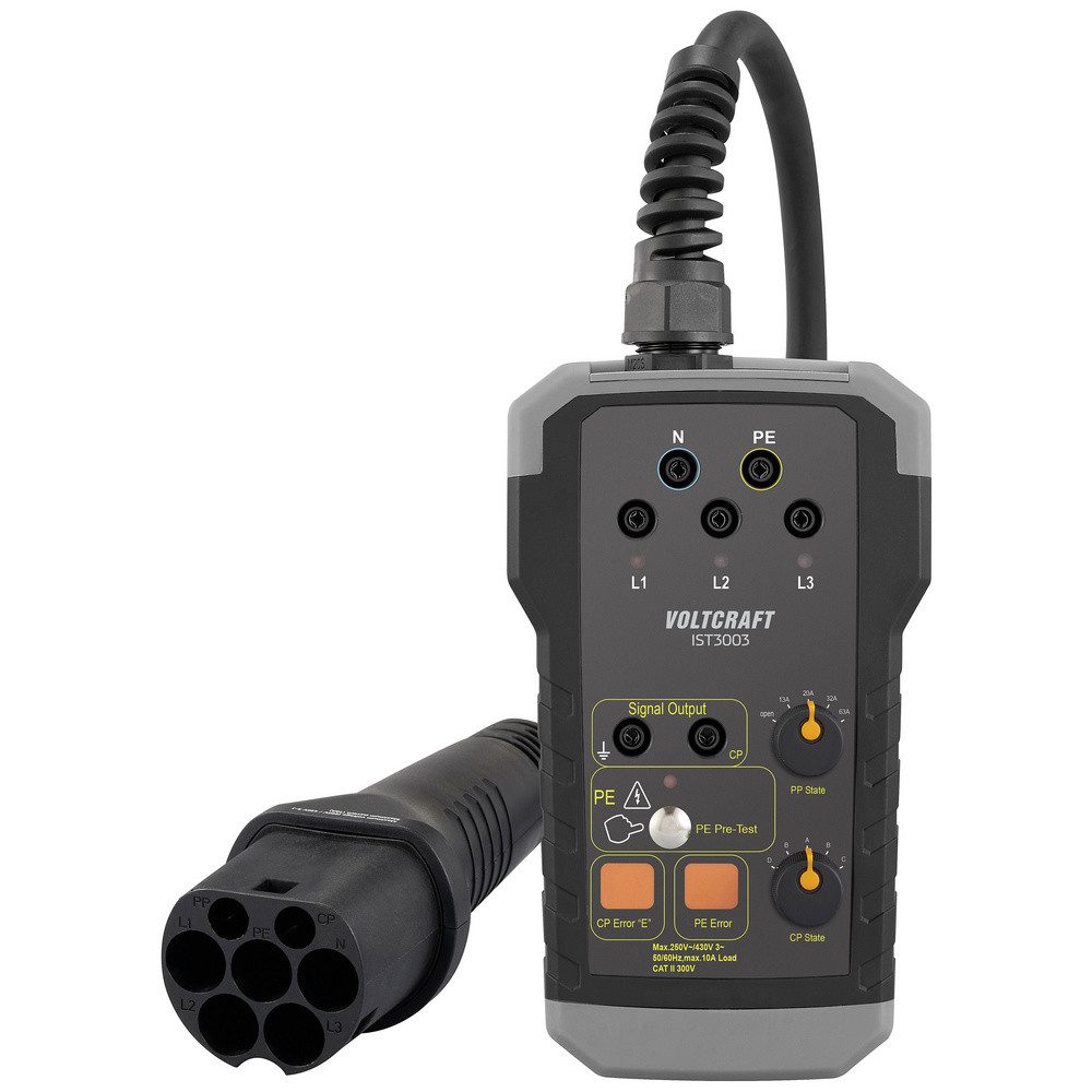 VOLTCRAFT Spannungsprüfer VOLTCRAFT IST 3003 EVSE Tester für VDE0100-Installationstester Wallbox, (IST 3003)