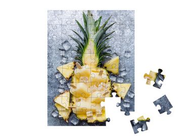 puzzleYOU Puzzle Hausgemachte Eis am Stil: Frische Ananas, 48 Puzzleteile, puzzleYOU-Kollektionen Obst, Essen und Trinken