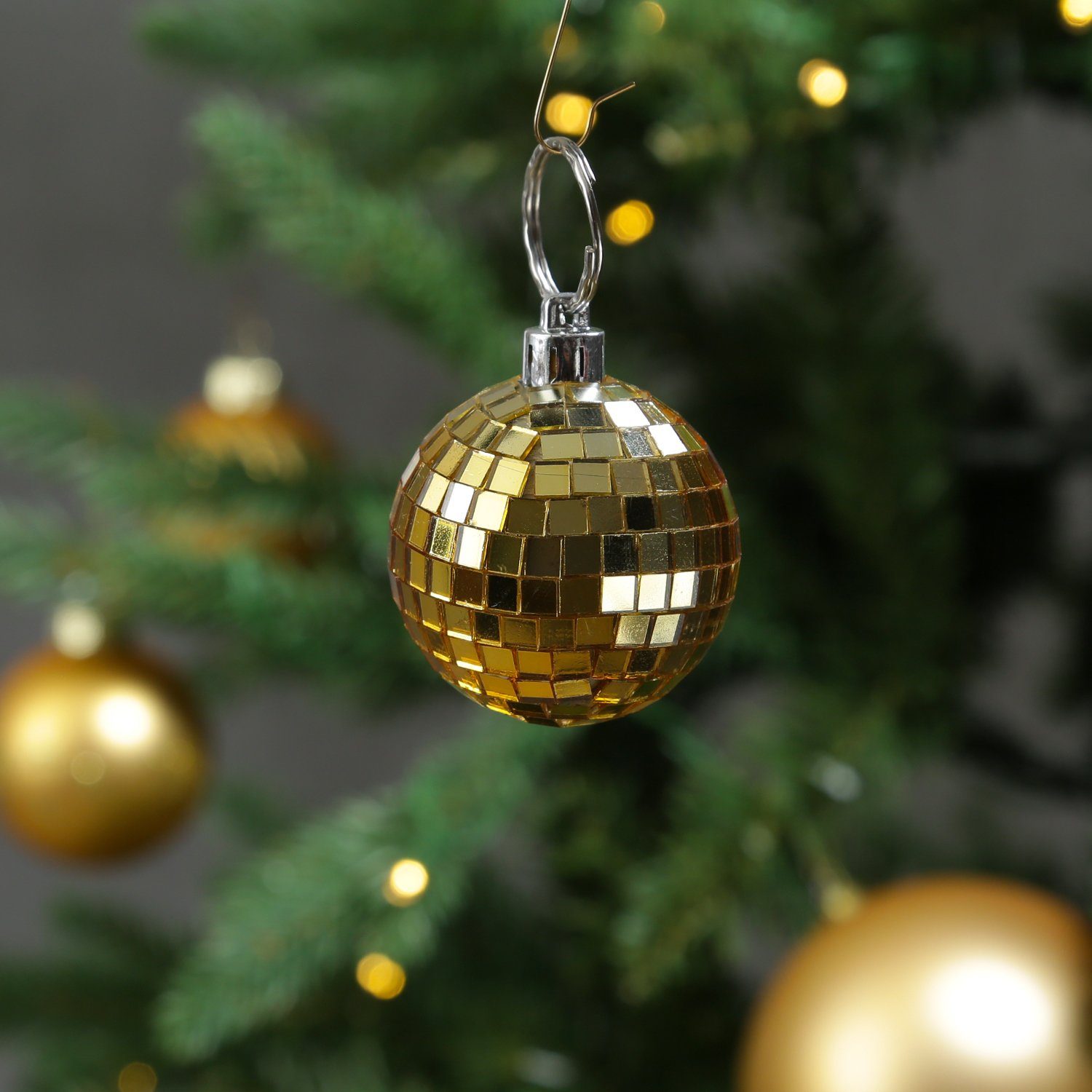 MARELIDA Christbaumschmuck Weihnachtsbaumschmuck Discokugel Spiegelkugel Baumkugel D: 5cm gold