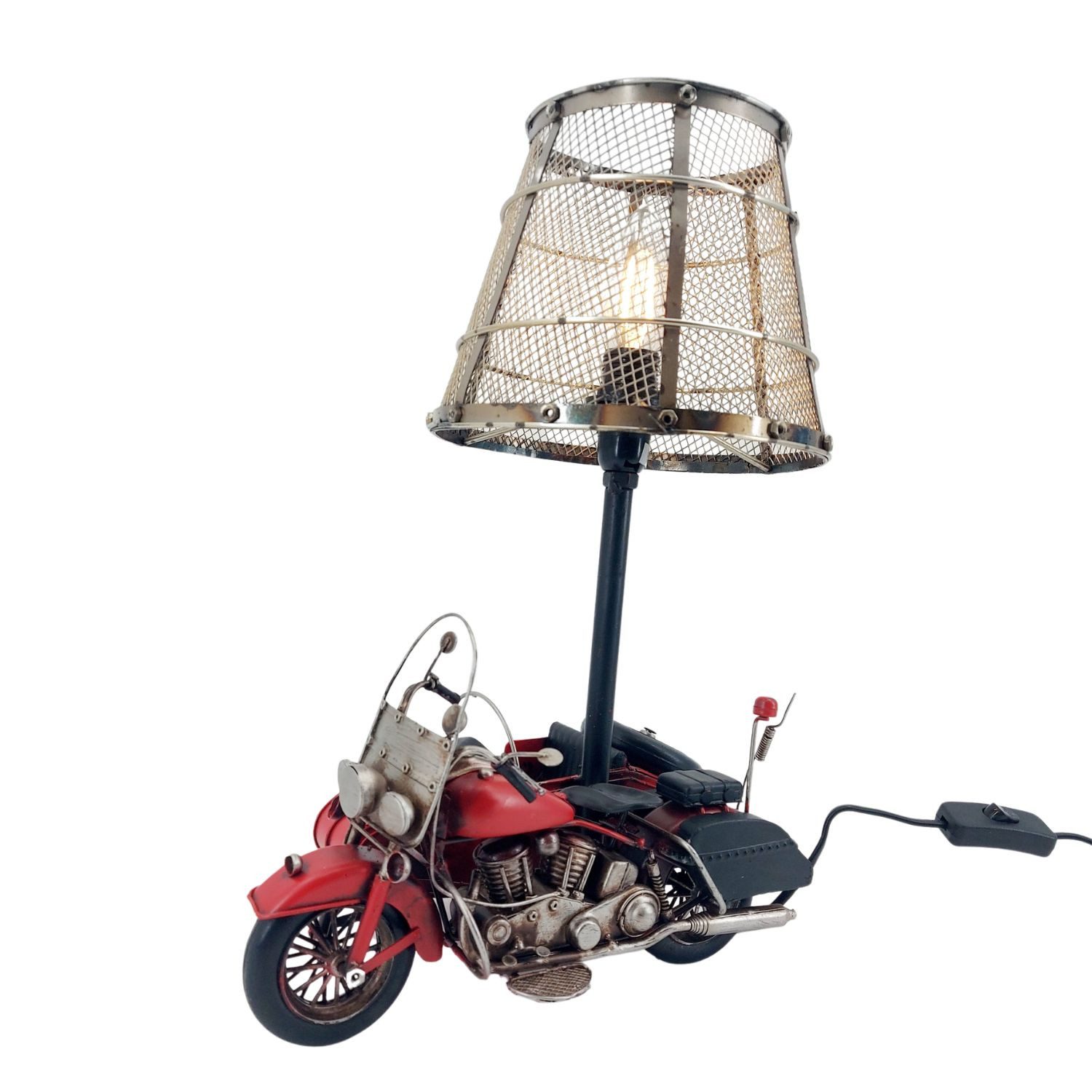formano Tischleuchte Fahrzeug Lampen, nicht enthalten, mit Schalter, Rot, Motorrad, H: 35cm