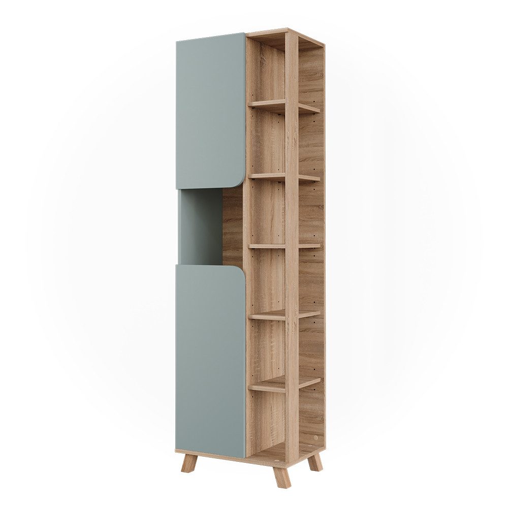 Vicco Hochschrank Karen, Sonoma/Blau, 50 x günstig online kaufen