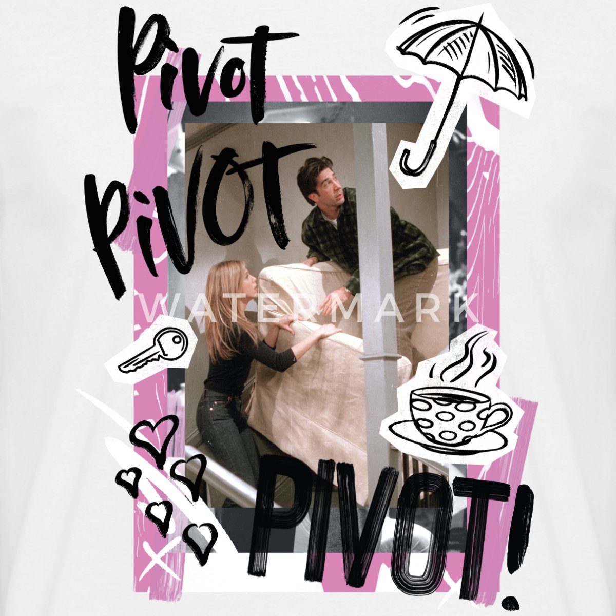 Spreadshirt T-Shirt Friends PIVOT Rachel, Ross und Chandler Männer T-Shirt (1-tlg)