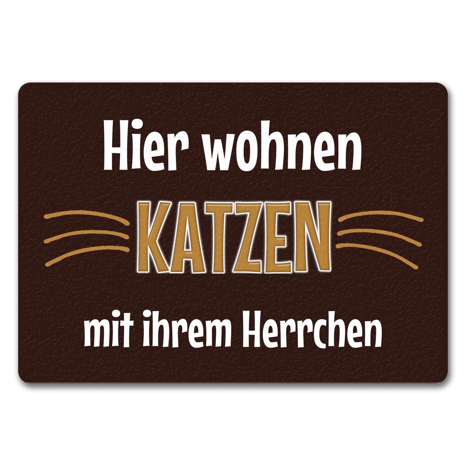 Fußmatte Fußmatte Hier wohnen Katzen mit ihrem Herrchen Fußabtreter