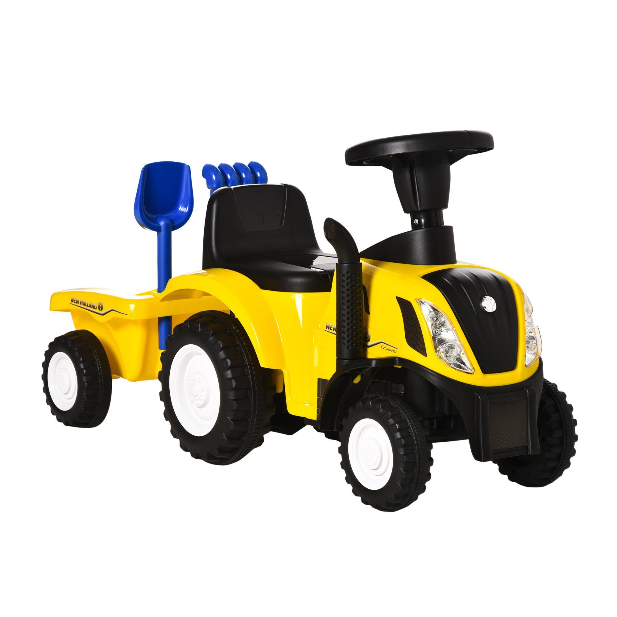 HOMCOM Rutscher Kinderrutscherfahrzeug mit Hupe, (Kinderauto, 1-tlg., Kinder Rutschauto), Kunststoff Metall Blau 91 x 29 x 44 cm – Bild 2 von 5