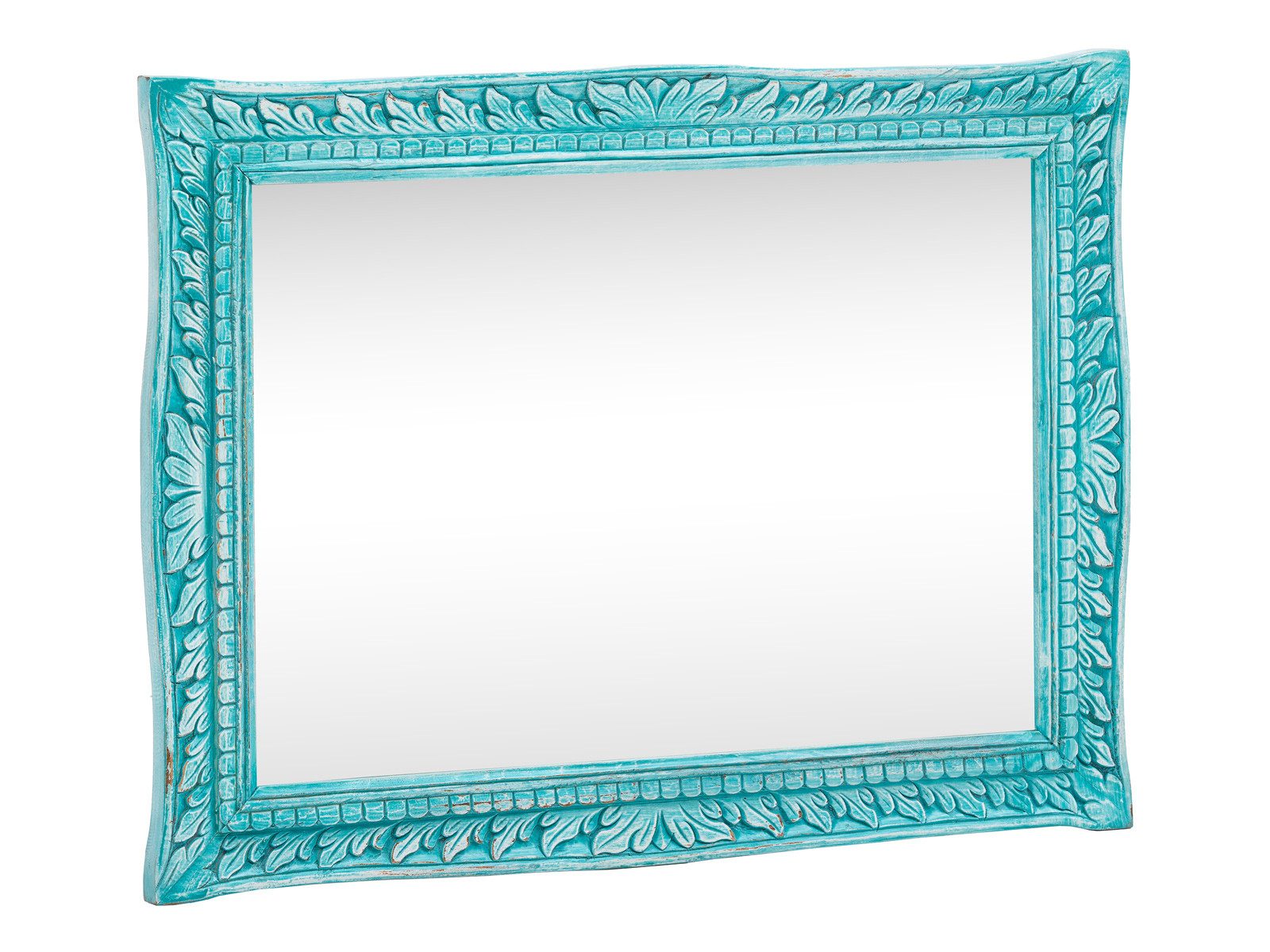 massivum Wandspiegel Santa Cruz Holzspiegel Wandspiegel Massivholz blau (1-St)