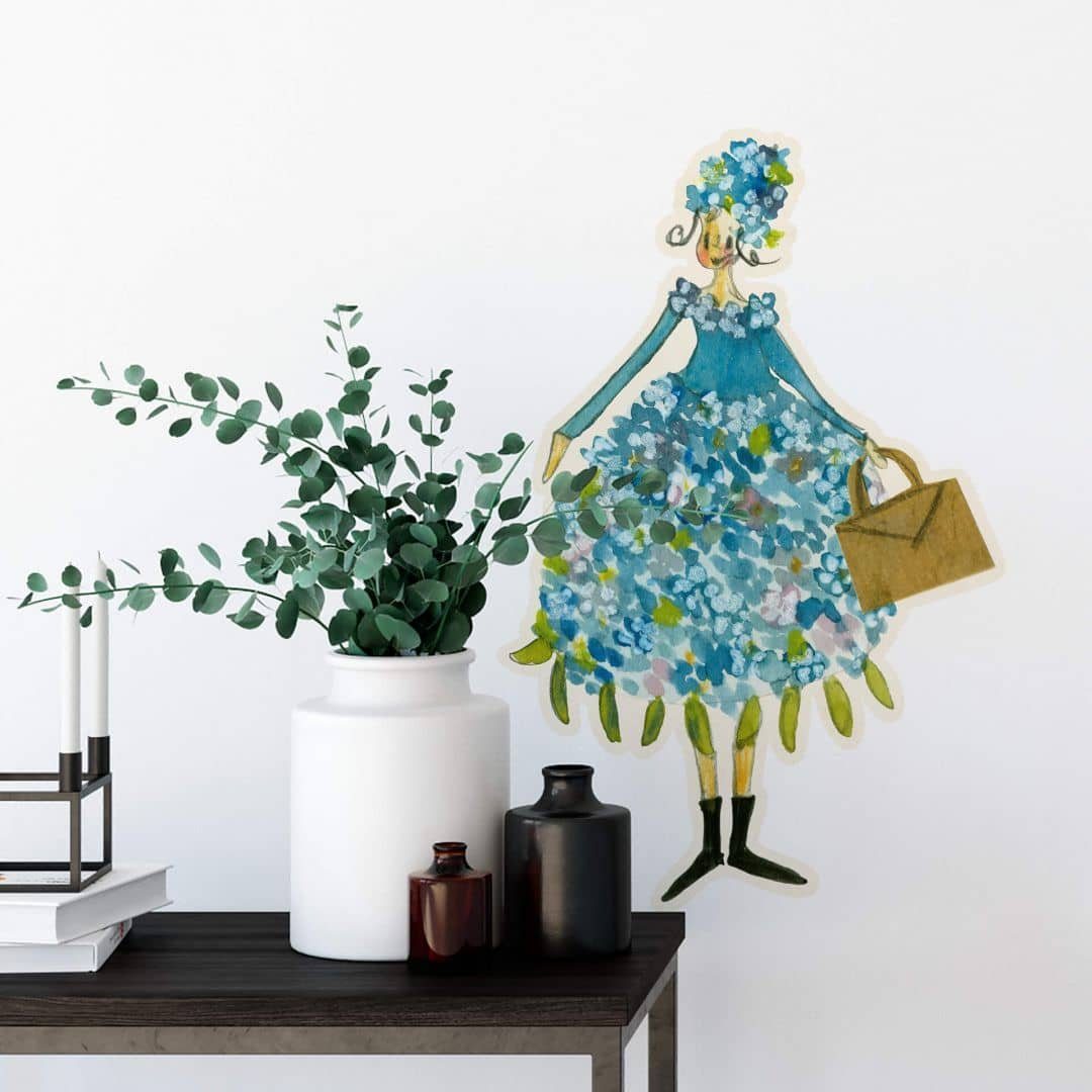K&L Wall Art Wandtattoo Wandtattoo Kunstdruck Leffler Wohnzimmer Küche Blütenelfe Juni, Wandbild selbstklebend, entfernbar