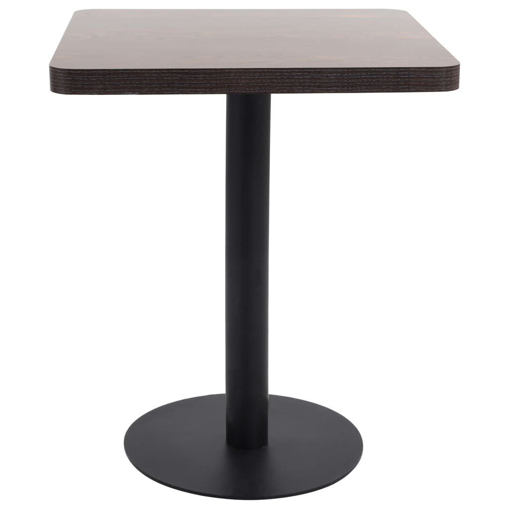 furnicato Bistrotisch Eleganter 60x60x75 cm in Dunkelbraun und Schwarz (1-St), Stabiler Cafétisch mit pflegeleichter Platte für Restaurants