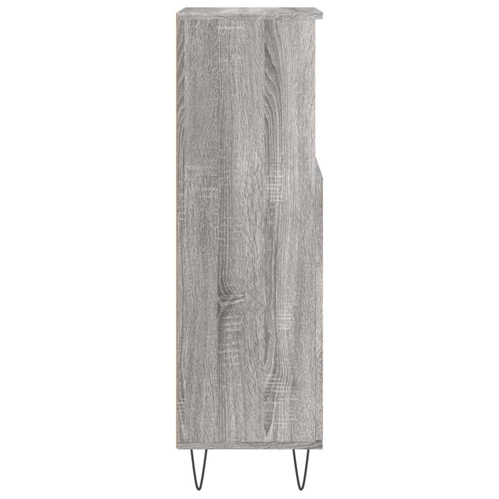 vidaXL Badezimmerspiegelschrank Badschrank Grau Sonoma Holzwerkstoff (1-St) 30x30x100 cm