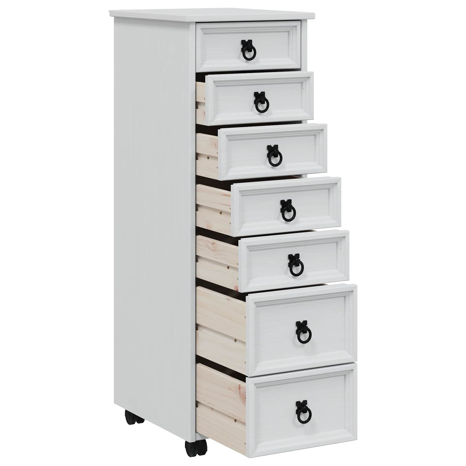 vidaXL Schranksystem Rollcontainer mit Schubladen CORONA Weiß (1-St)