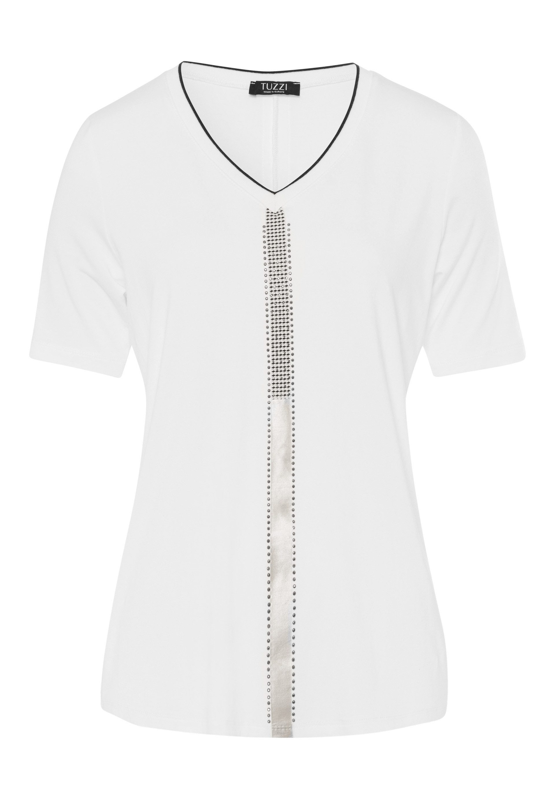 Kurzarmshirt mit Zierstreifen