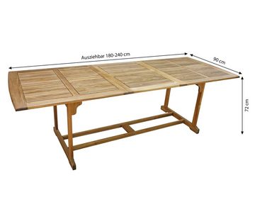 Dehner Gartentisch Macao, ausziehbarer Holztisch, Gartentisch aus geöltem FSC®-zertifiziertem Akazienholz