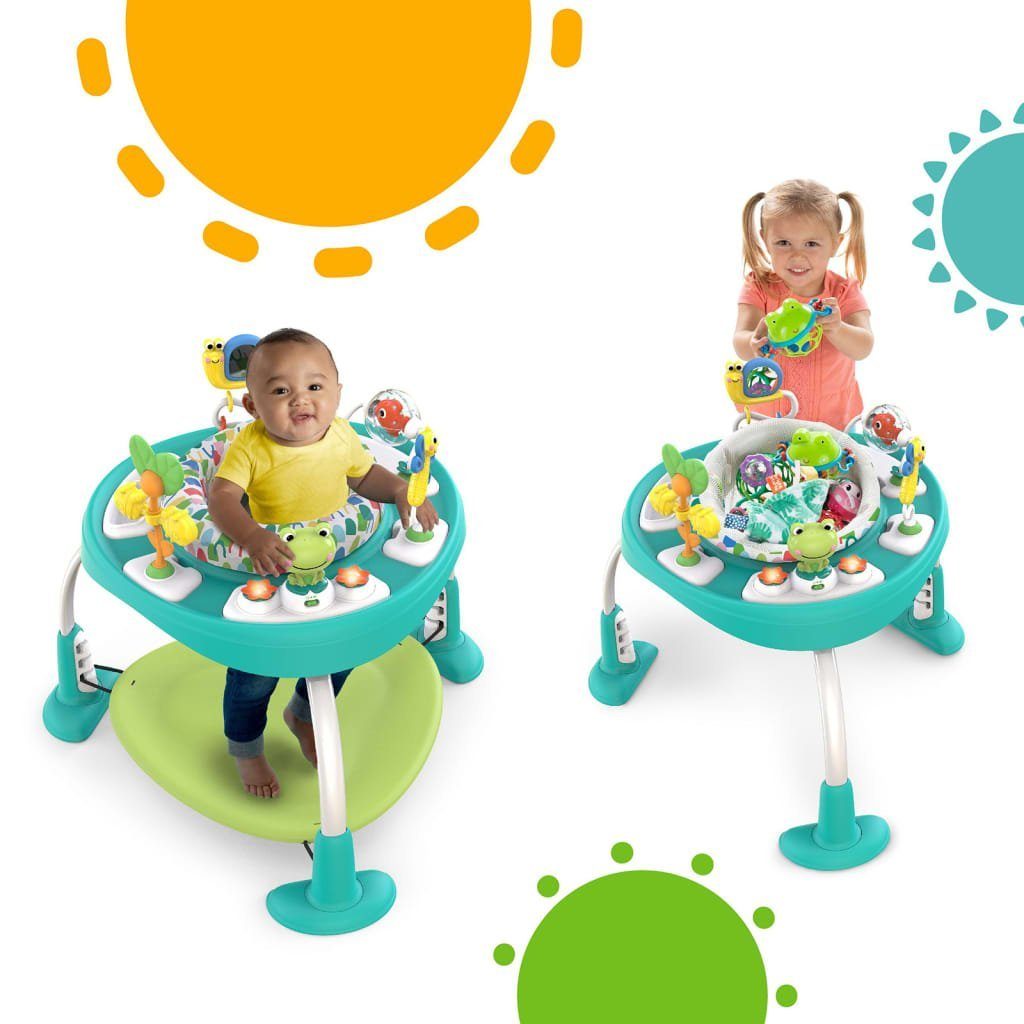 Kinder Babyschaukeln Bright Starts Babyschaukel 2-in-1 Baby-Hopser und Tisch Bounce Baby Playful Pond (1-tlg)