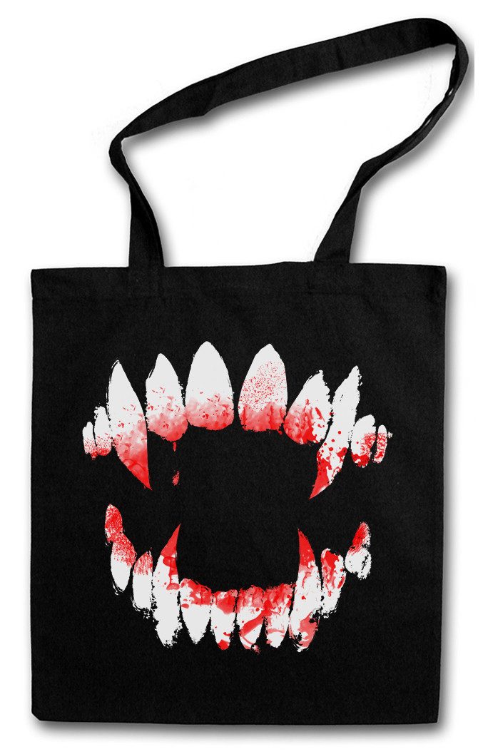 Beuteltasche Vampire Dentition Stofftasche Vampir Blut True Gebiss Zähne Biss Bite