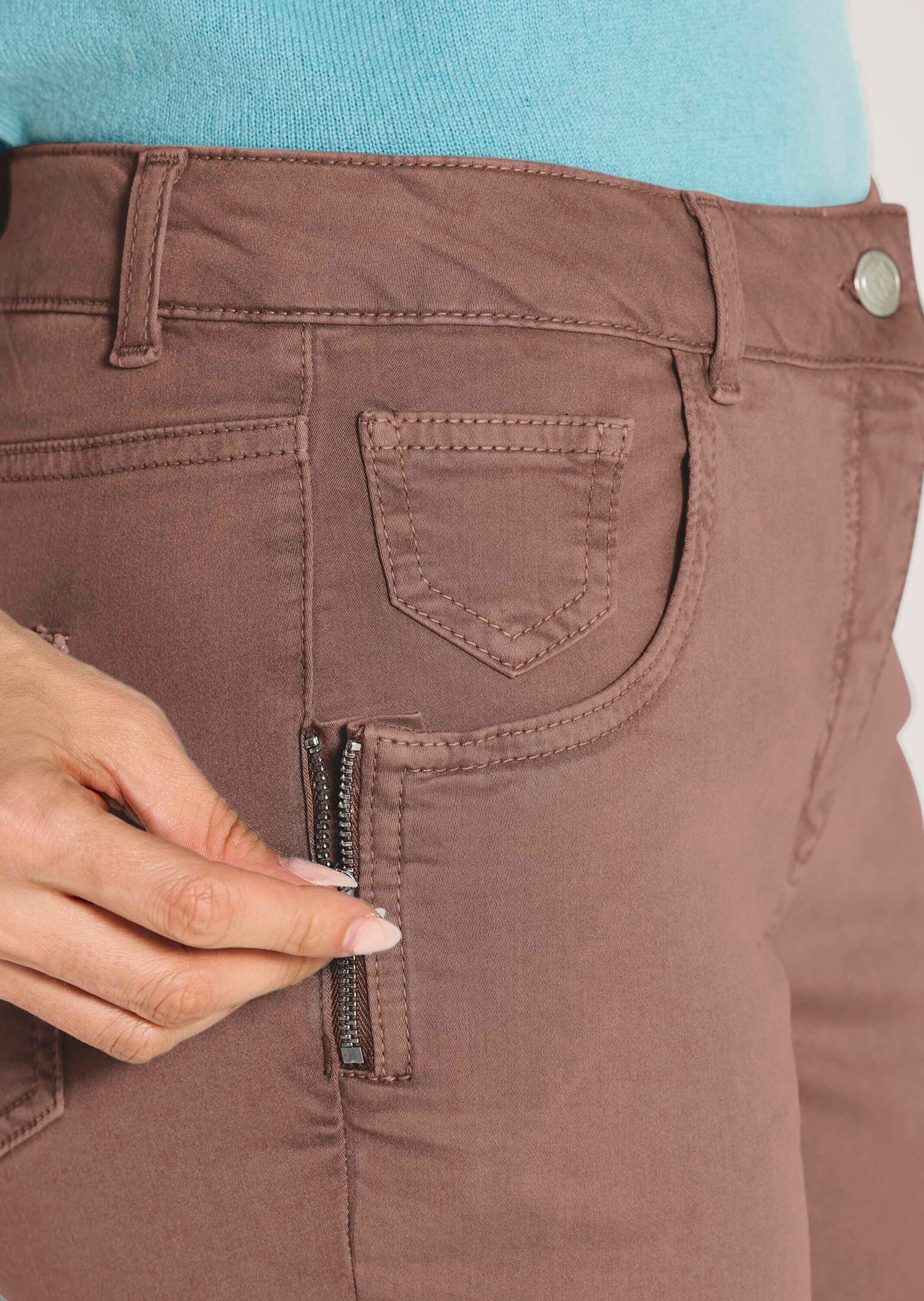 MADELEINE Stoffhose Schlanke Five-Pocket mit Stretch-Komfort Mid Waist Hose in schlanker Form mit Zier-Reißverschluss, Formbund – Bild 4 von 5