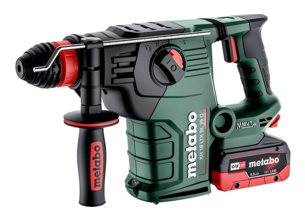 metabo Akku-Kombibohrhammer KH 18 LTX BL 35 Q, 18 V, max. 810 U/min, Kombihammer 2 x 8 Ah LiHD in metaBOX 185 XL
