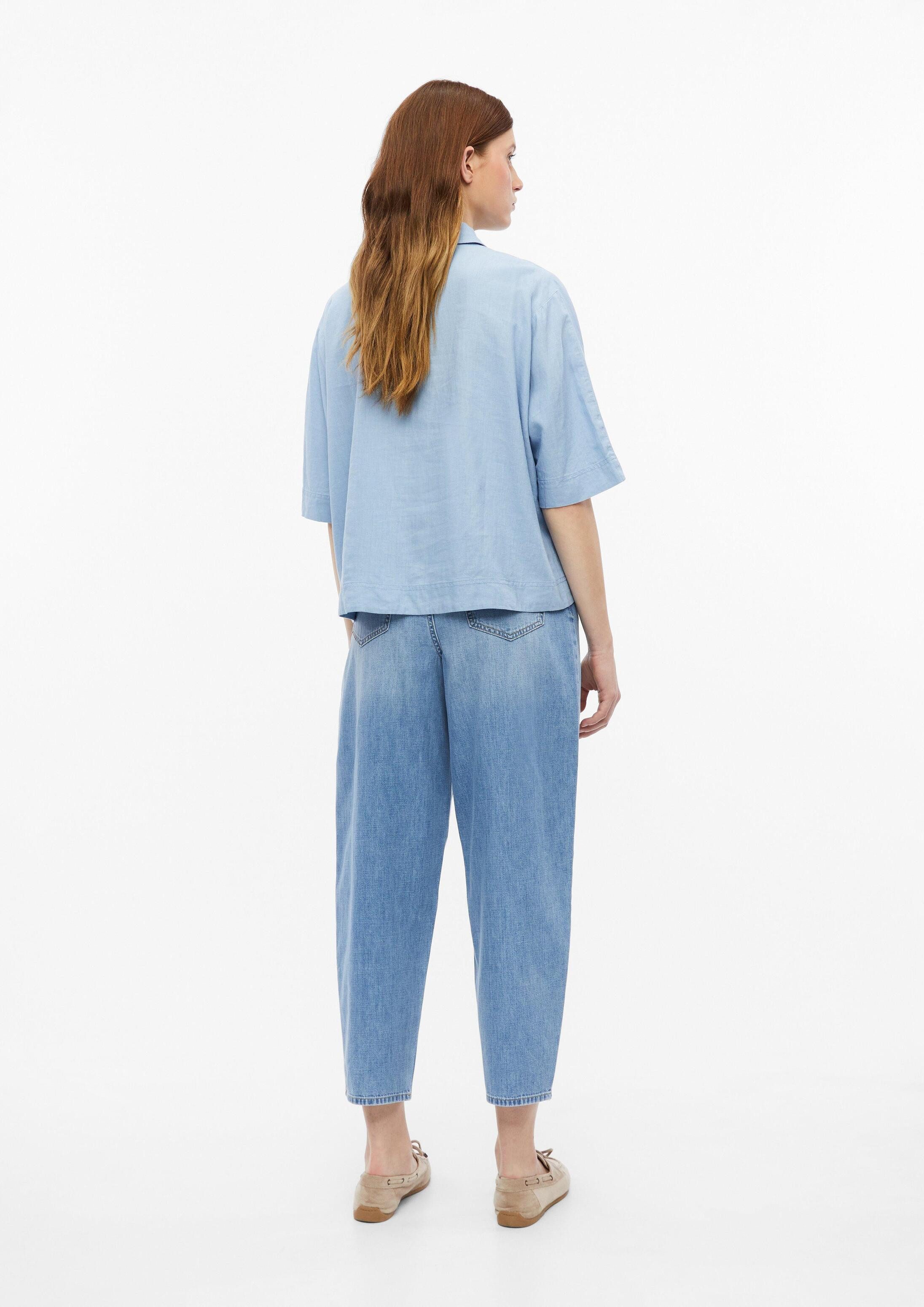 s.Oliver Kurzarmbluse Bluse Kurzarm-Bluse aus Leinenmix