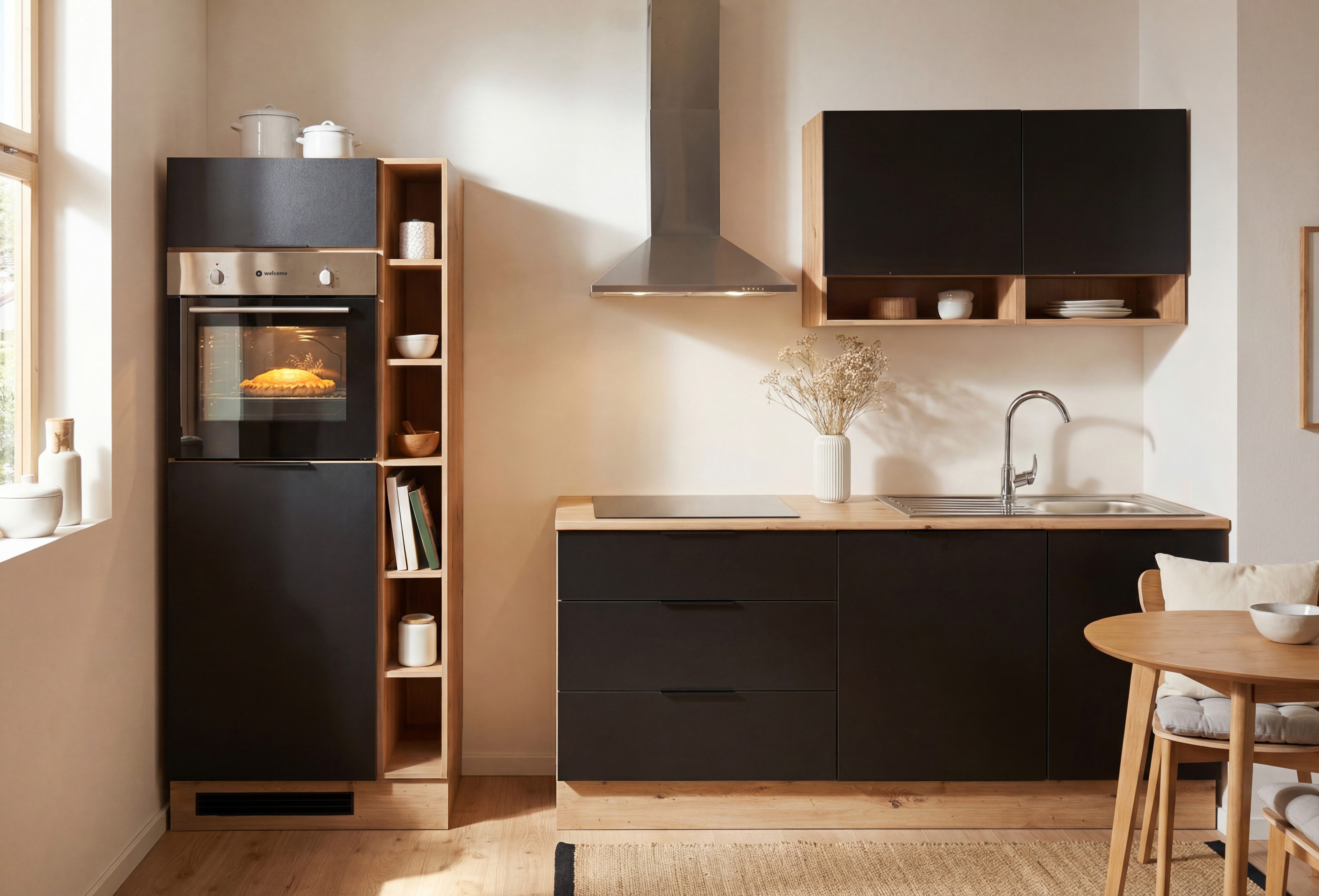 BASIC by Balculina Küchenzeile Oskar B/H/T 270x211x60 cm, Breite 270cm, wahlweise mit E-Geräte, L/R montierbar