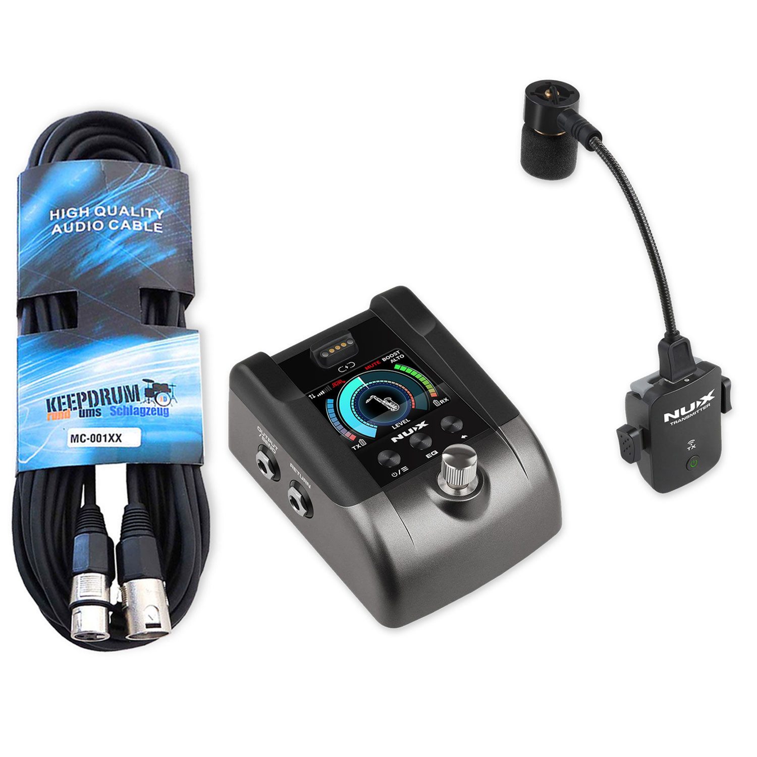 Nux Mikrofon Nux Drahtlos-Mikrofonsystem B6-Pro für Blasinstrumente mit Kabel (Digital, 1-tlg), Saxophon, Trompete, Blech- und Holzbläser