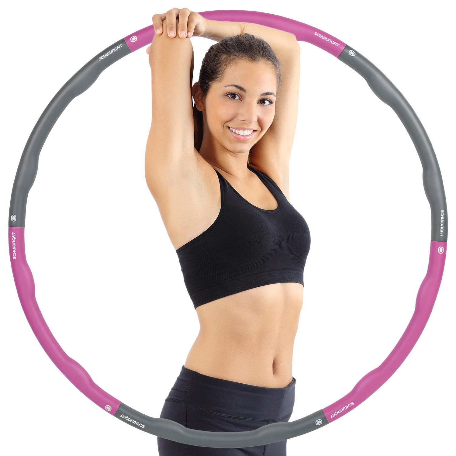 Schwungfit Hula-Hoop-Reifen 1,8 Kg Wellendesign mit 100cm Durchmesser ( Fitness Reifen für Erwachsene und Kinder), Gelenke mit Schaumstoff Polster  & Massagefunktion