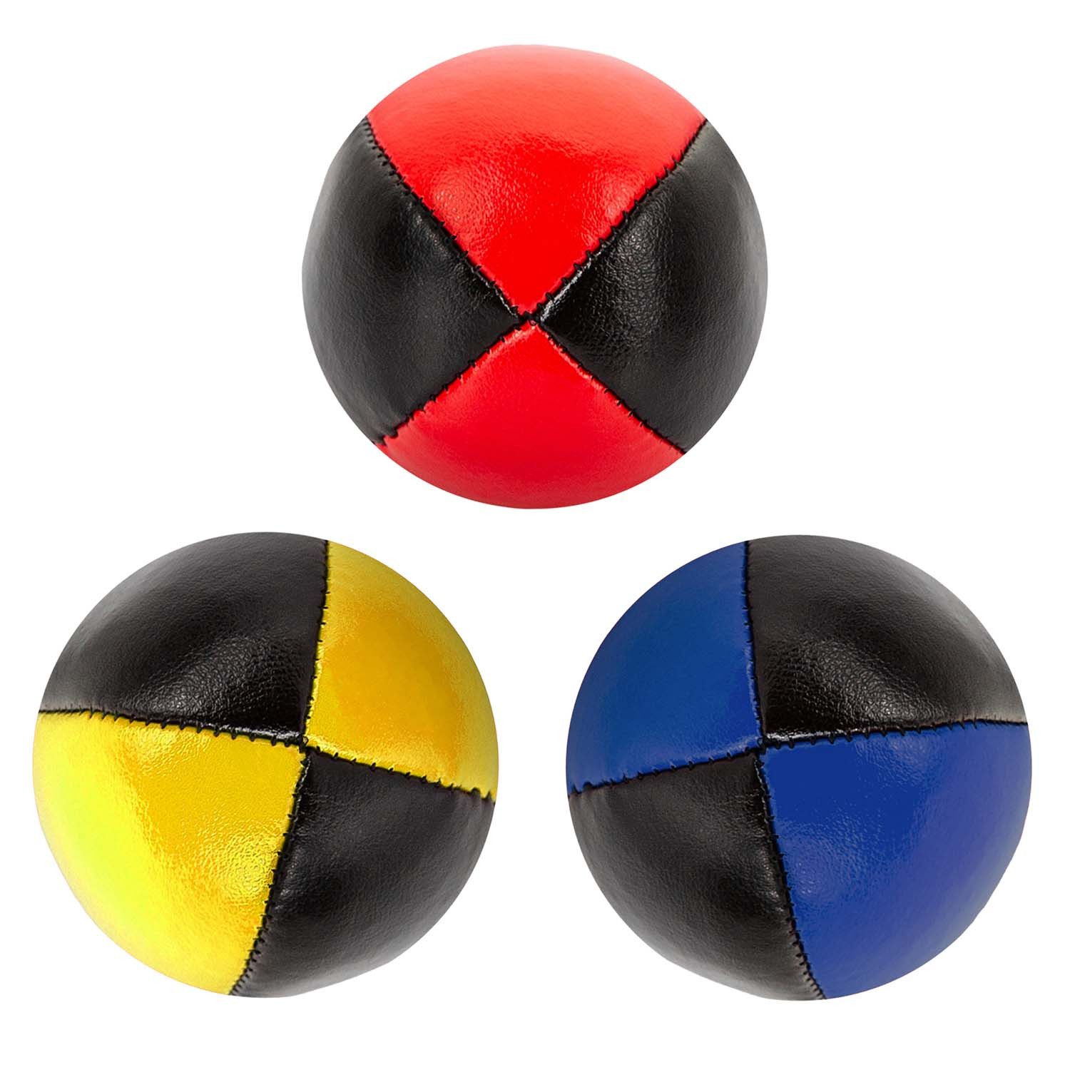 Spielball zum Jonglieren (3er Set 62mm Jonglierbälle, 100g zweifarbig)