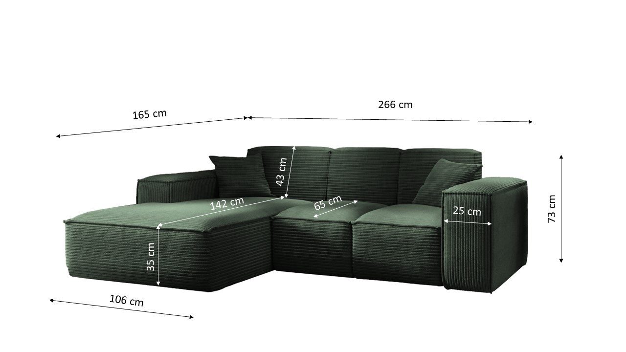 Kaiser Möbel Ecksofa Eckcouch SIENA L-Form, Stoff Poso/Salvador/Maloy/Artic günstig online kaufen