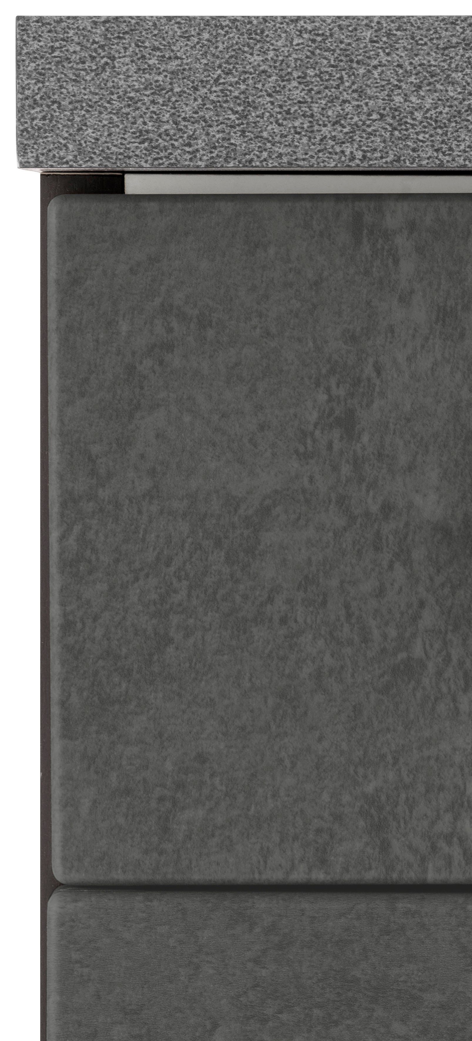 150 2 | 3 HELD cm 2 breit, Auszüge Stauraum große MÖBEL dunkel Türen, Schubkästen, betonfarben für Tulsa grafit Unterschrank