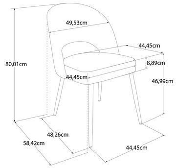 CosmoLiving by Cosmopolitan Esszimmerstuhl Alexi (1 St), Metallgestell, verschiedene Farbvarianten erhältlich, Sitzhöhe 46 cm