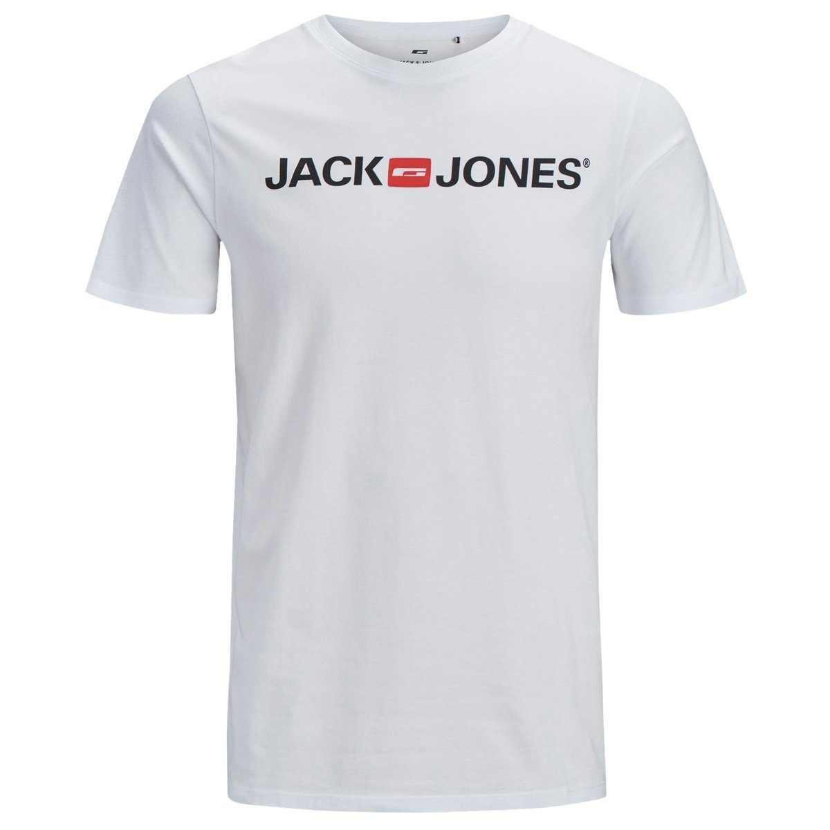 Jack & Jones Rundhalsshirt T-Shirt große Größen Logodruck Jack & Jones weiß