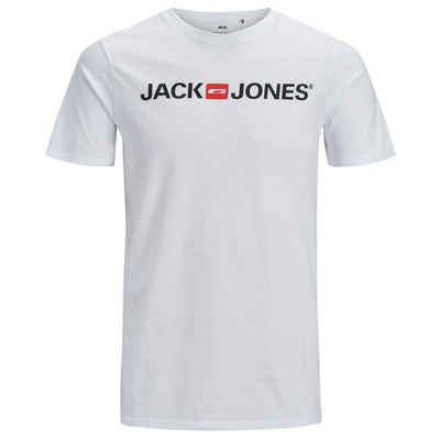 Jack & Jones Rundhalsshirt »T-Shirt große Größen Logodruck Jack & Jones weiß«