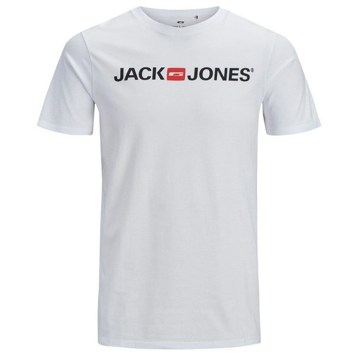 Jack & Jones Rundhalsshirt T-Shirt große Größen Logodruck Jack & Jones weiß