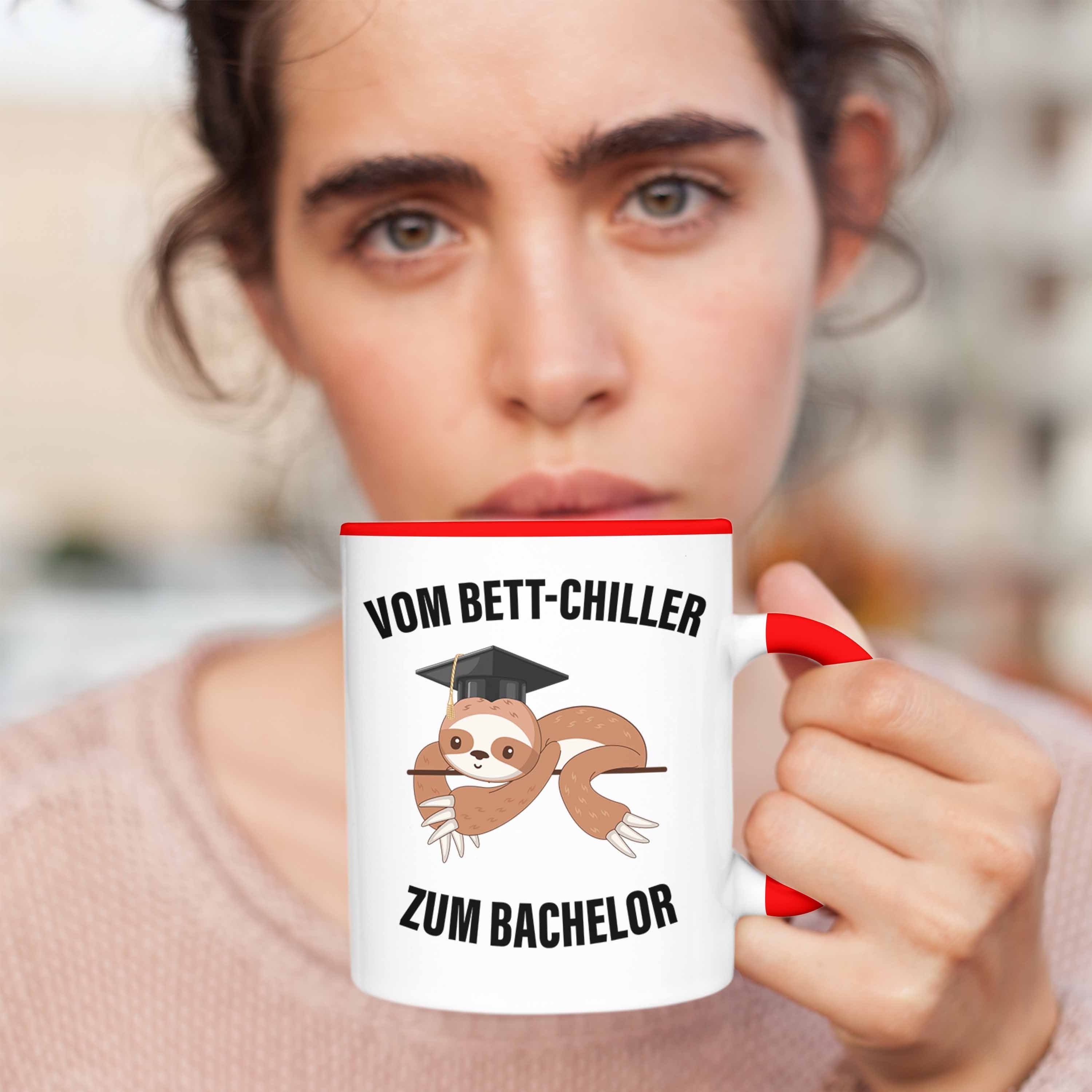 Bestanden zum - Tasse Spruch Tasse Master Trendation Graduation Geschenk Abschluss Abitur Abi Prüfung Bachelor Vom Trendation Bett-Chiller Bachelor Rot