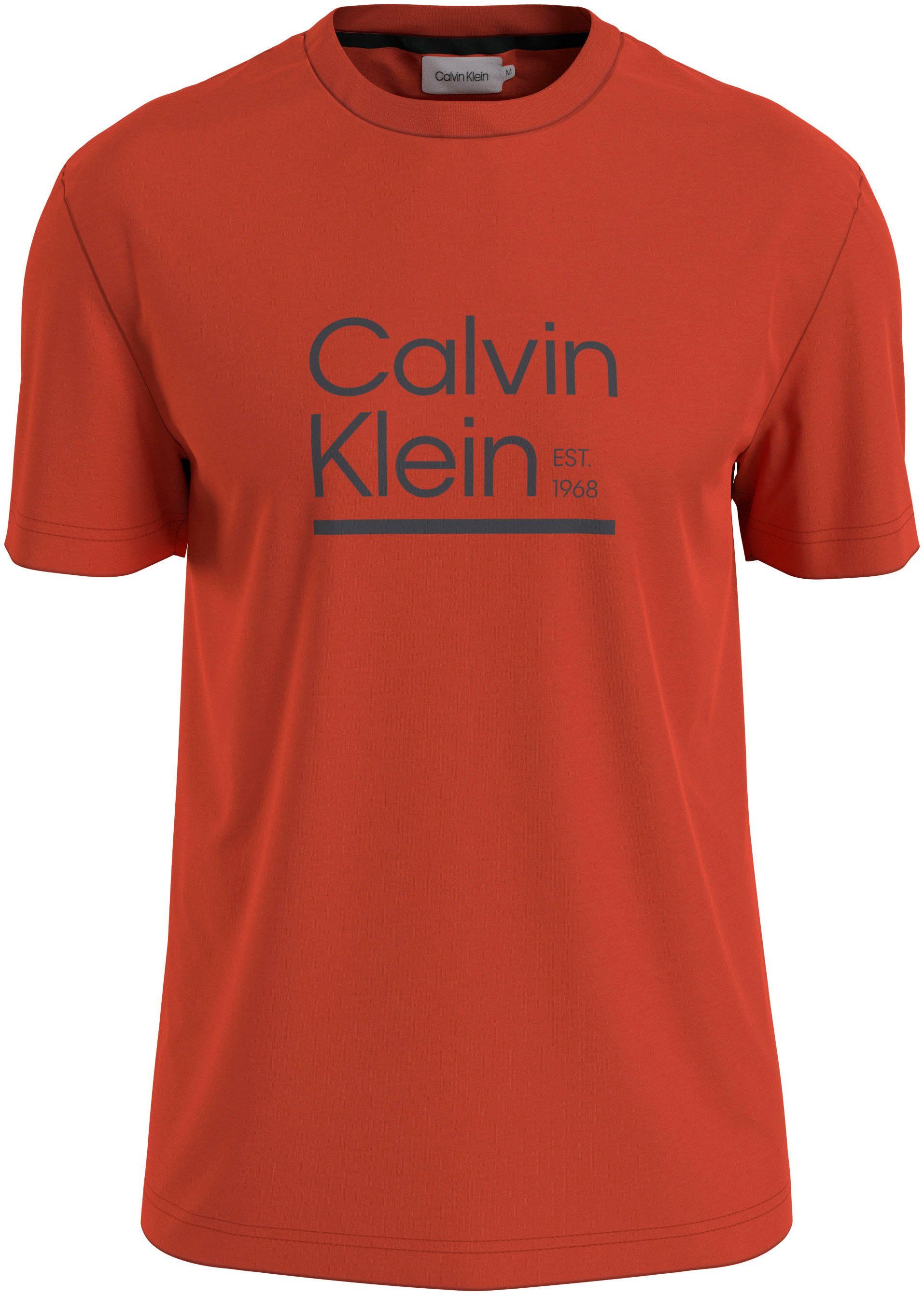 Calvin Klein Big&Tall T-Shirt BT-LINE LOGO T-SHIRT Spicy Orange
