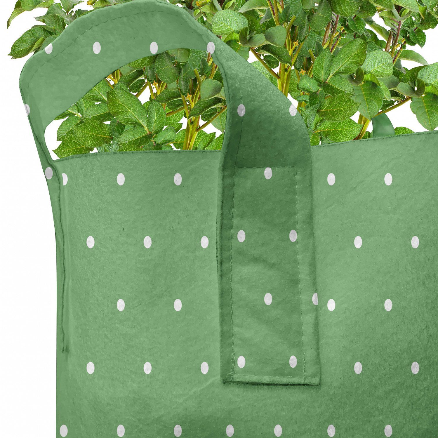 hochleistungsfähig Pflanzen, Polka Pflanzkübel Dots 60s Dot mit für Vintage Stofftöpfe Abakuhaus Griffen Retro