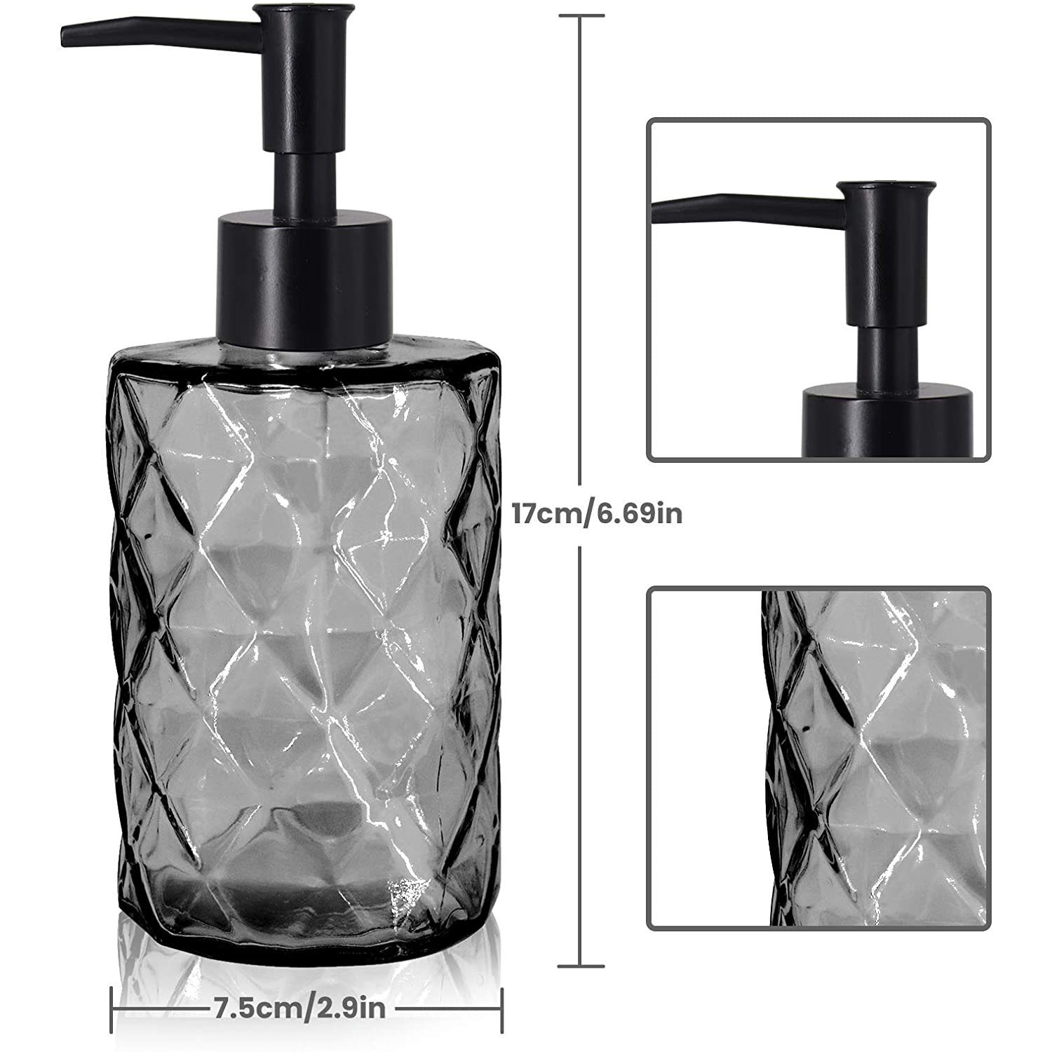 Seifenspender, (1-tlg) klarem Pumpe 330ml Glas, Glas zggzerg Küche, Badezimmer, Seifenspender für aus
